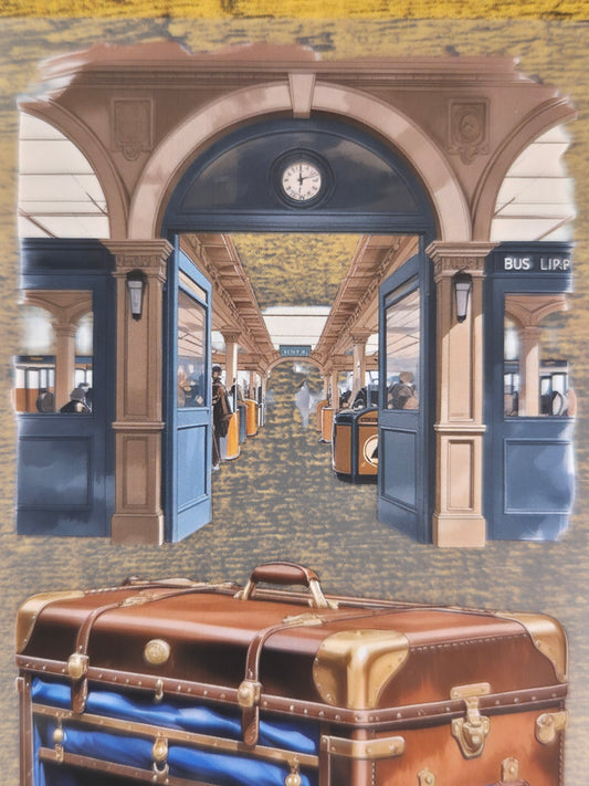 PET Tape Stickerband Vintage Bahnhof / Train Station 7cm x 1,50m