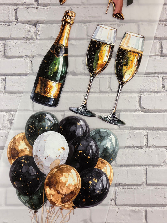 PET Tape 3D Stickerband Silvester 7cm x 1,50m