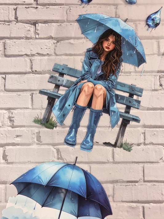 PET Tape 3D Stickerband Regen / Rain 7cm x 1,50m