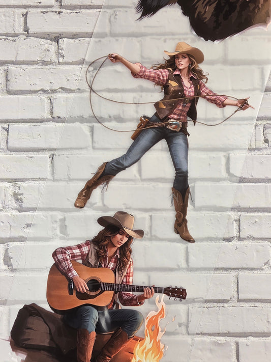 PET Tape Stickerband Cowgirl 7cm x 1,50m