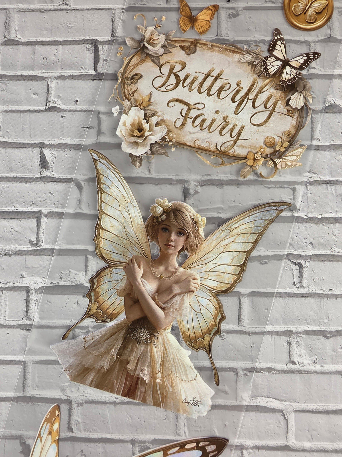 PET Tape Stickerband Schmetterlingsfeen / Butterfly Fairy 7cm x 1,50m