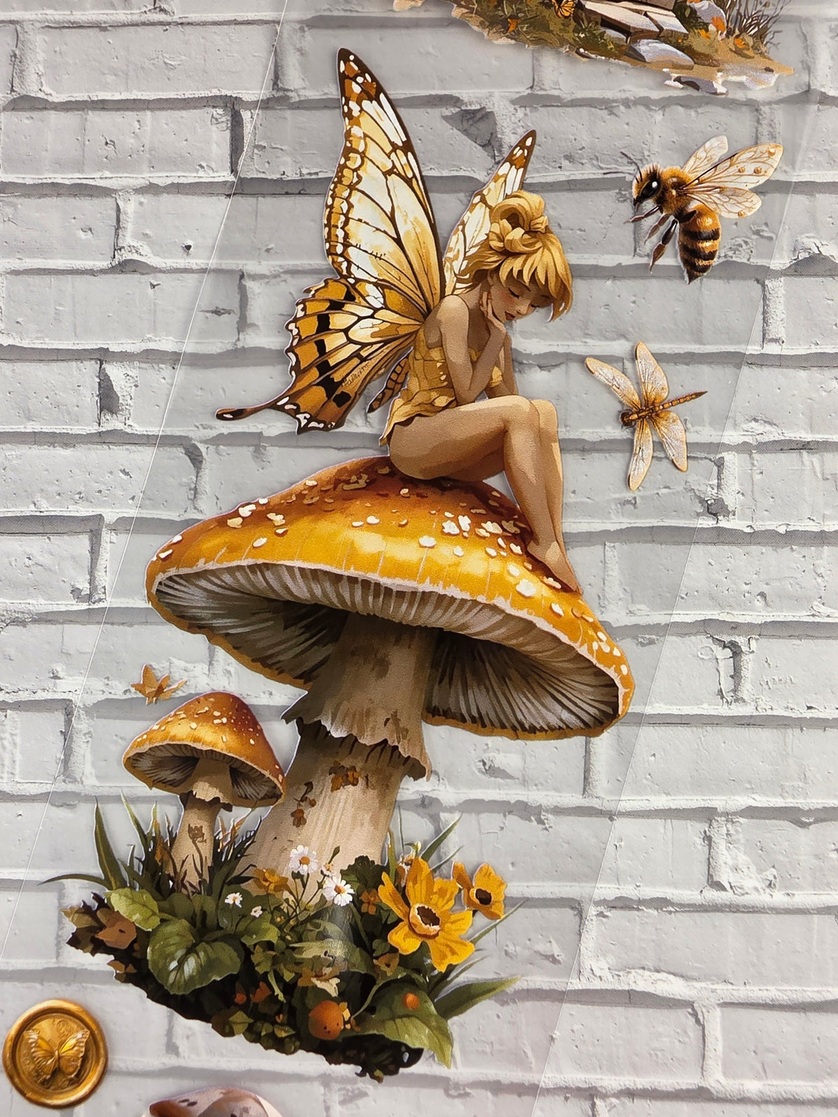 PET Tape Stickerband Schmetterlingsfeen / Butterfly Fairy 7cm x 1,50m