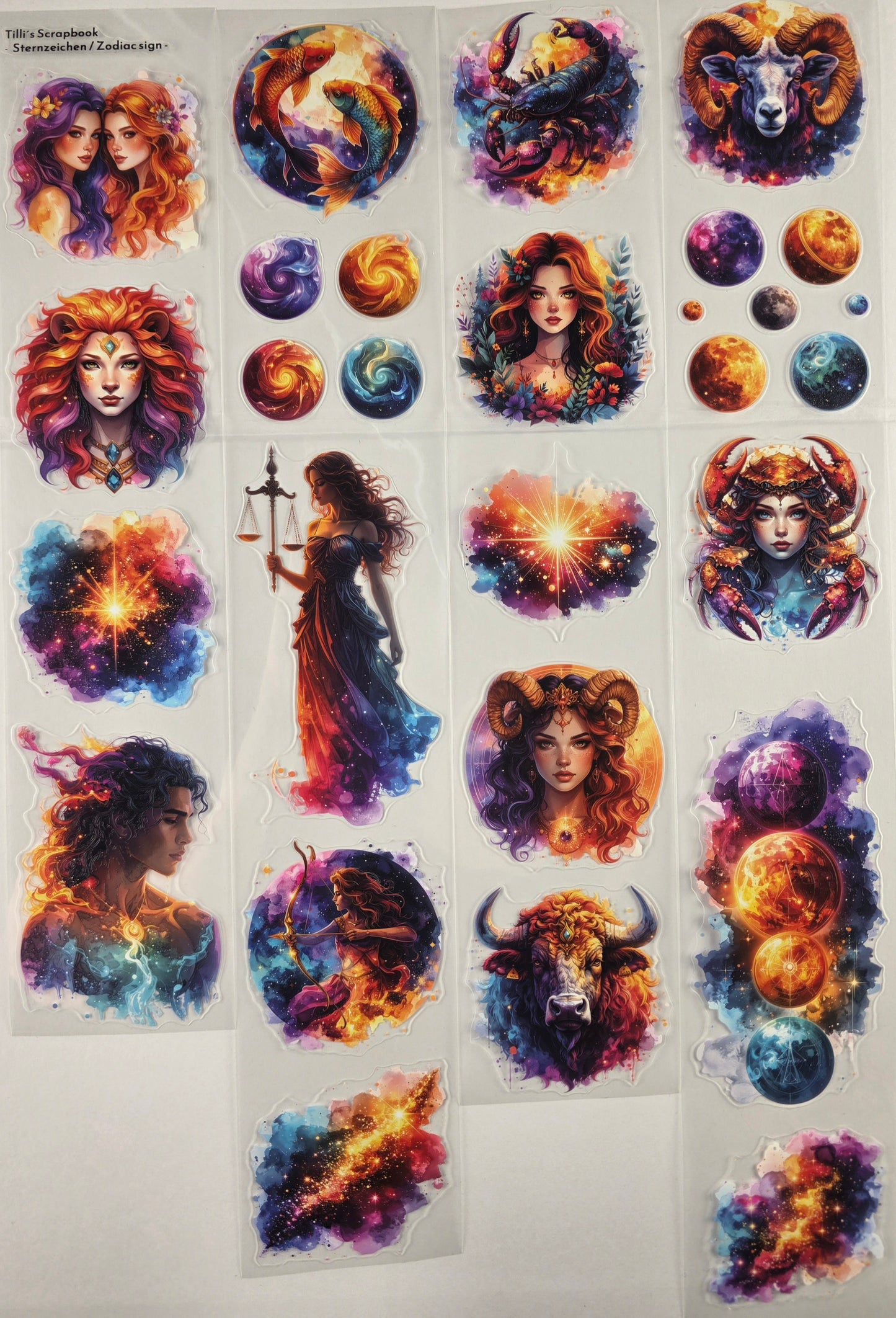 PET Tape 3D PRE-Cut Stickerband Zodiac Sign 7cm x 1,50m