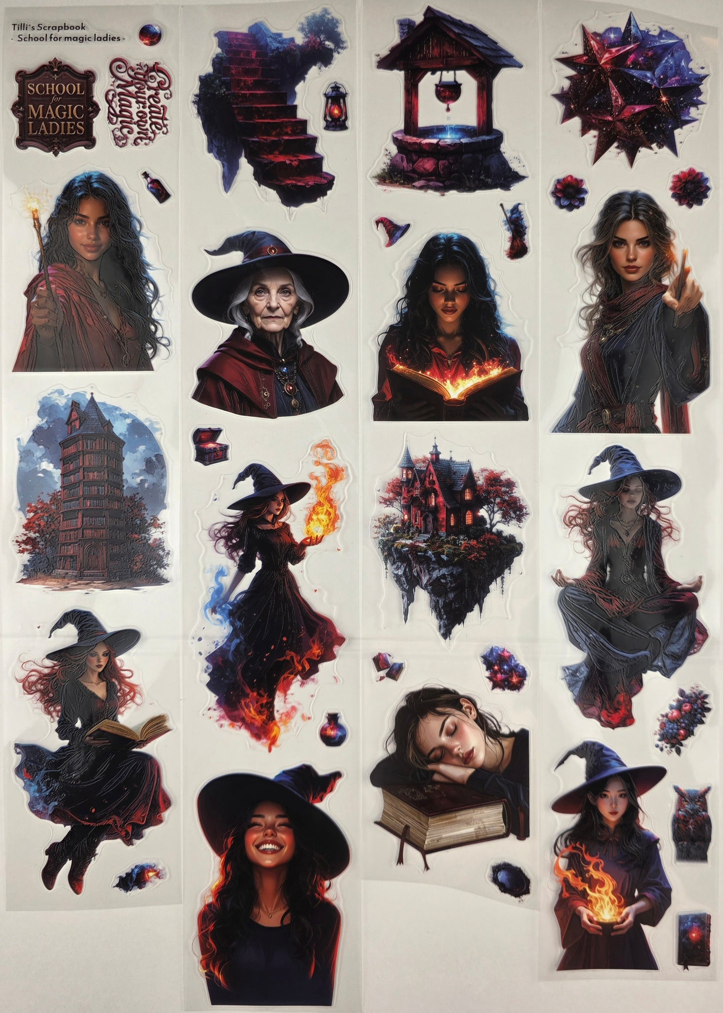 PET Tape 3D PRE-Cut Stickerband School for magic ladies 7cm x 1,50m