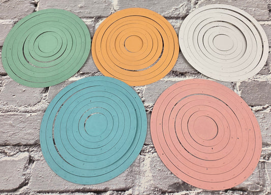 DIE Cut Stanzteile Ringe / Kreise 40 Teile 250gsm