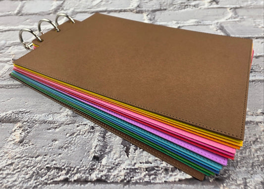 Handmade Regenbogen Journal / Scrapbook 15 Seiten Aquarellpapier (12x7,5cm) 300gsm