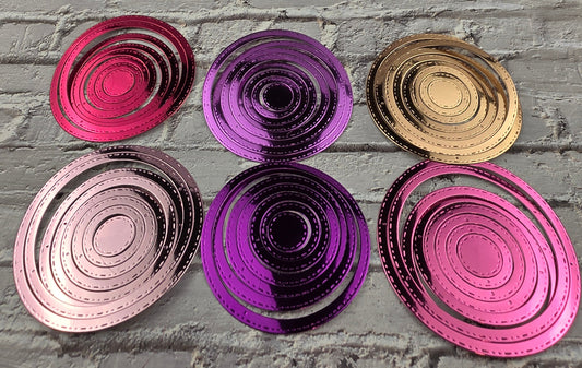 DIE Cut Stanzteile Ringe / Kreise Glanzpapier 48 Teile 250gsm