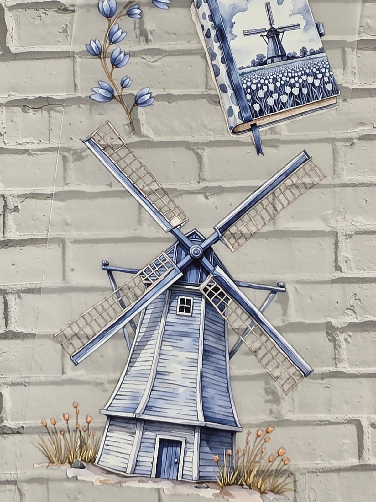 PET Tape 3D Stickerband Blue windmills 7cm x 1,50m