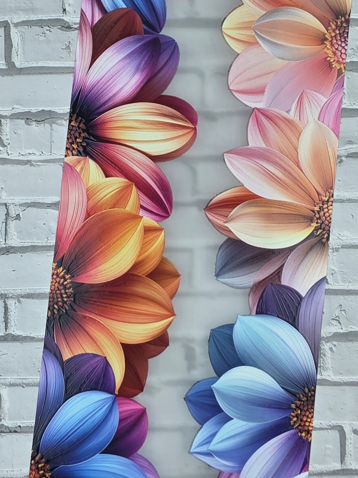 PET Tape 3D Stickerband Flower border colourful / pastell 7cm x 1,50m