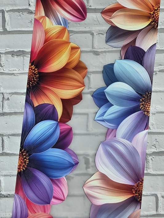 PET Tape 3D Stickerband Flower border colourful / pastell 7cm x 1,50m