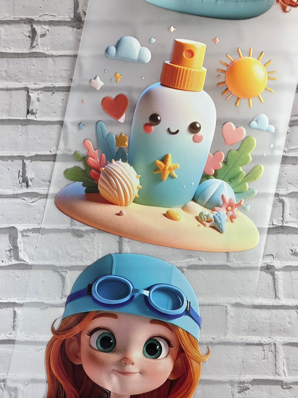 PET Tape 3D Stickerband Rosi´s bathing fun 7cm x 1,50m