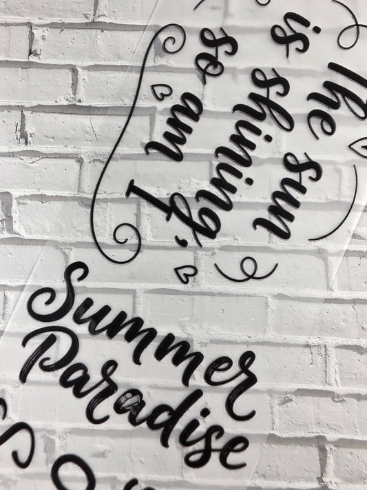 PET Tape 3D Stickerband Summer quotes 7cm x 1,50m