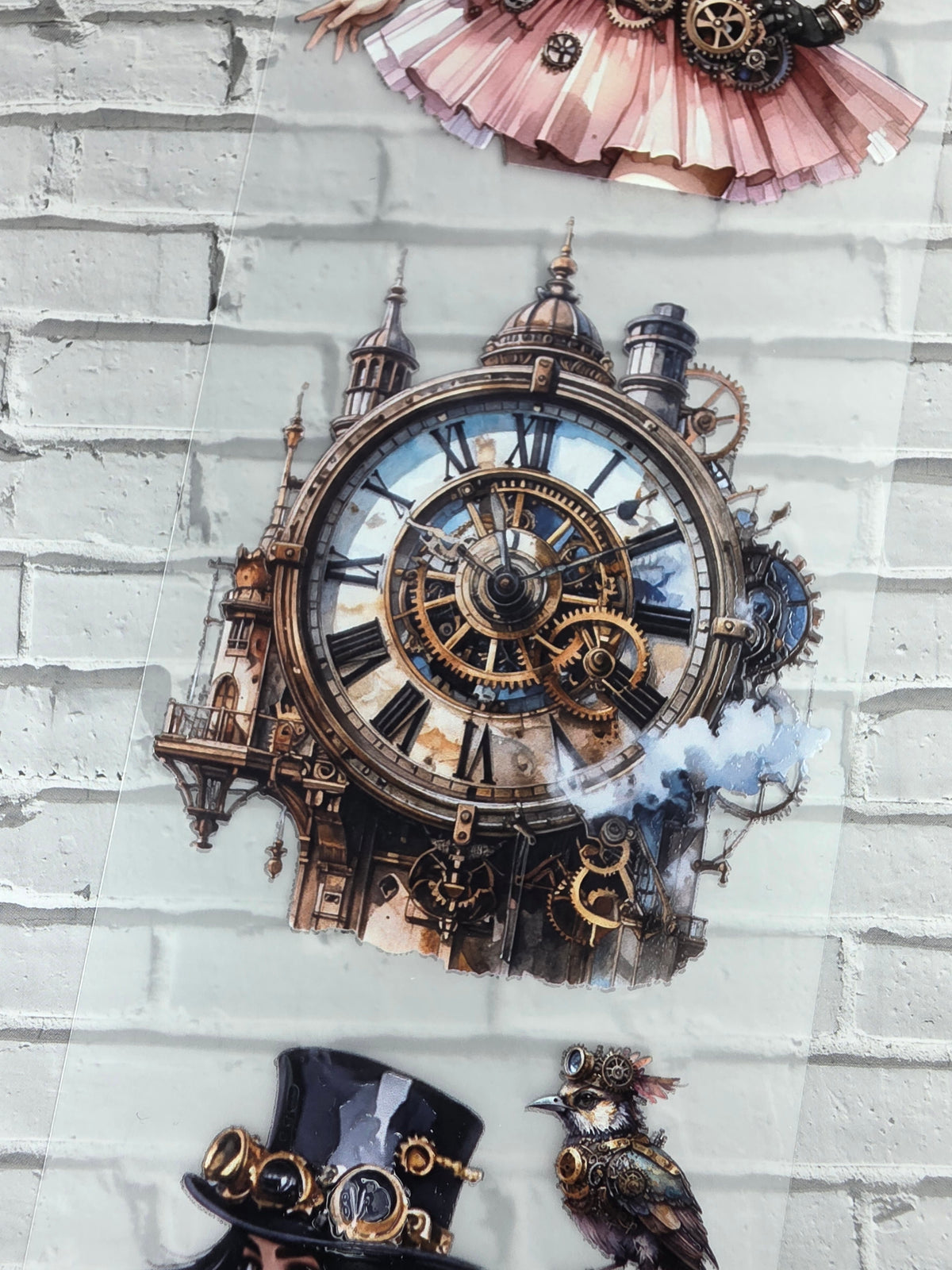 PET Tape 3D Stickerband Steampunk city ladies 7cm x 1,50m