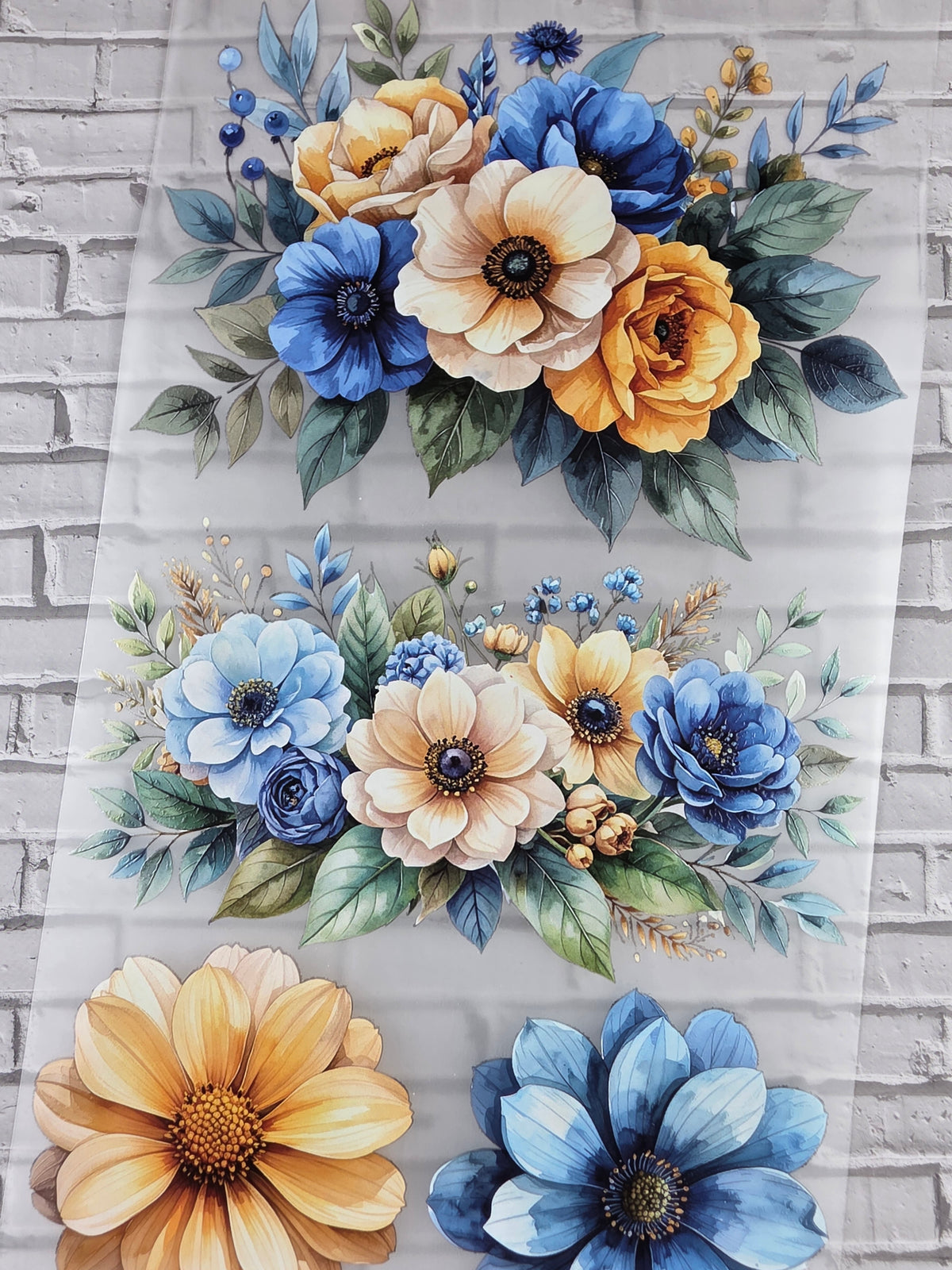 XL PET Tape 3D Stickerband Flowers summer colours 12cm x 1,50m
