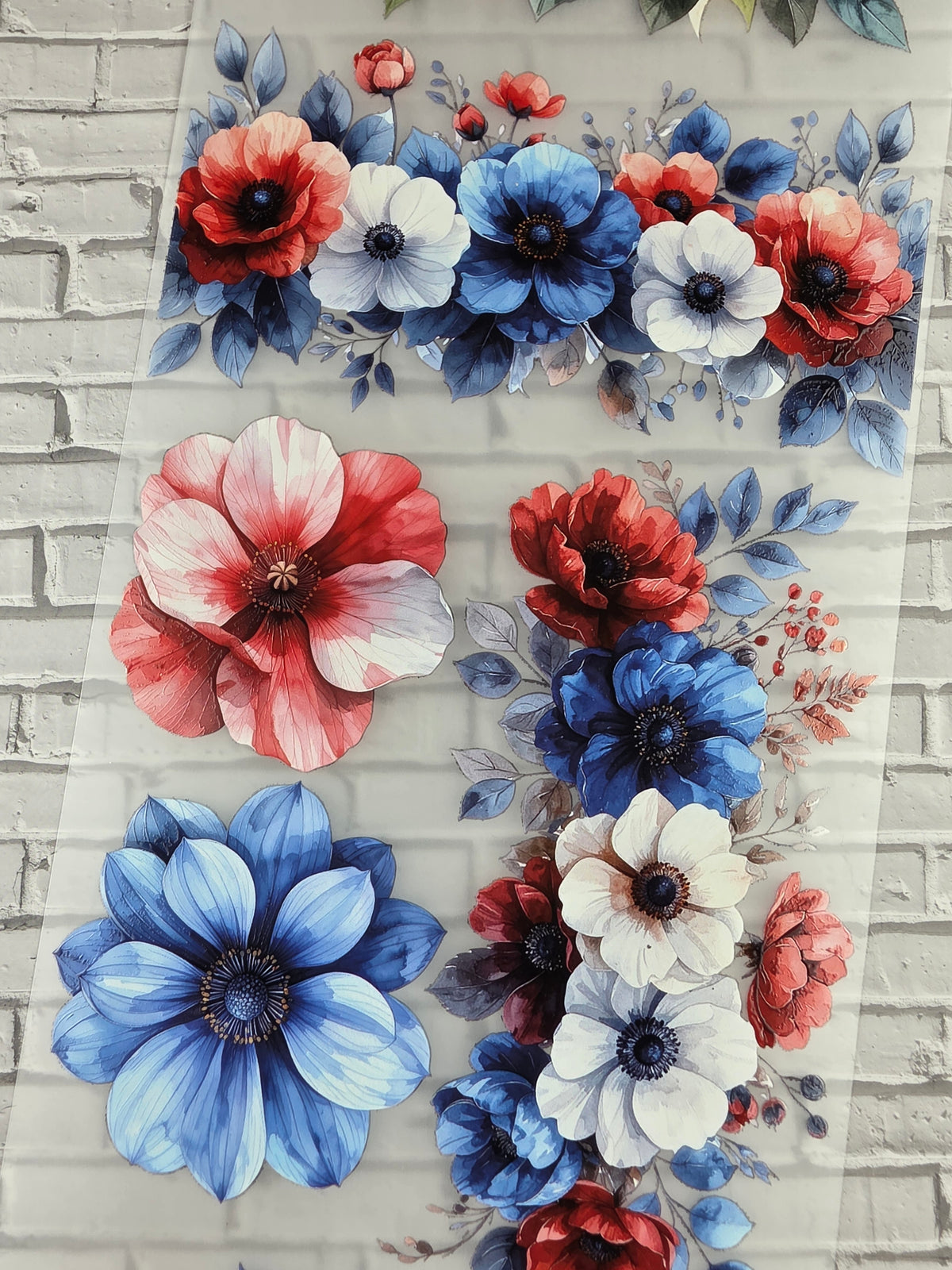 XL PET Tape 3D Stickerband Flowers summer colours 12cm x 1,50m