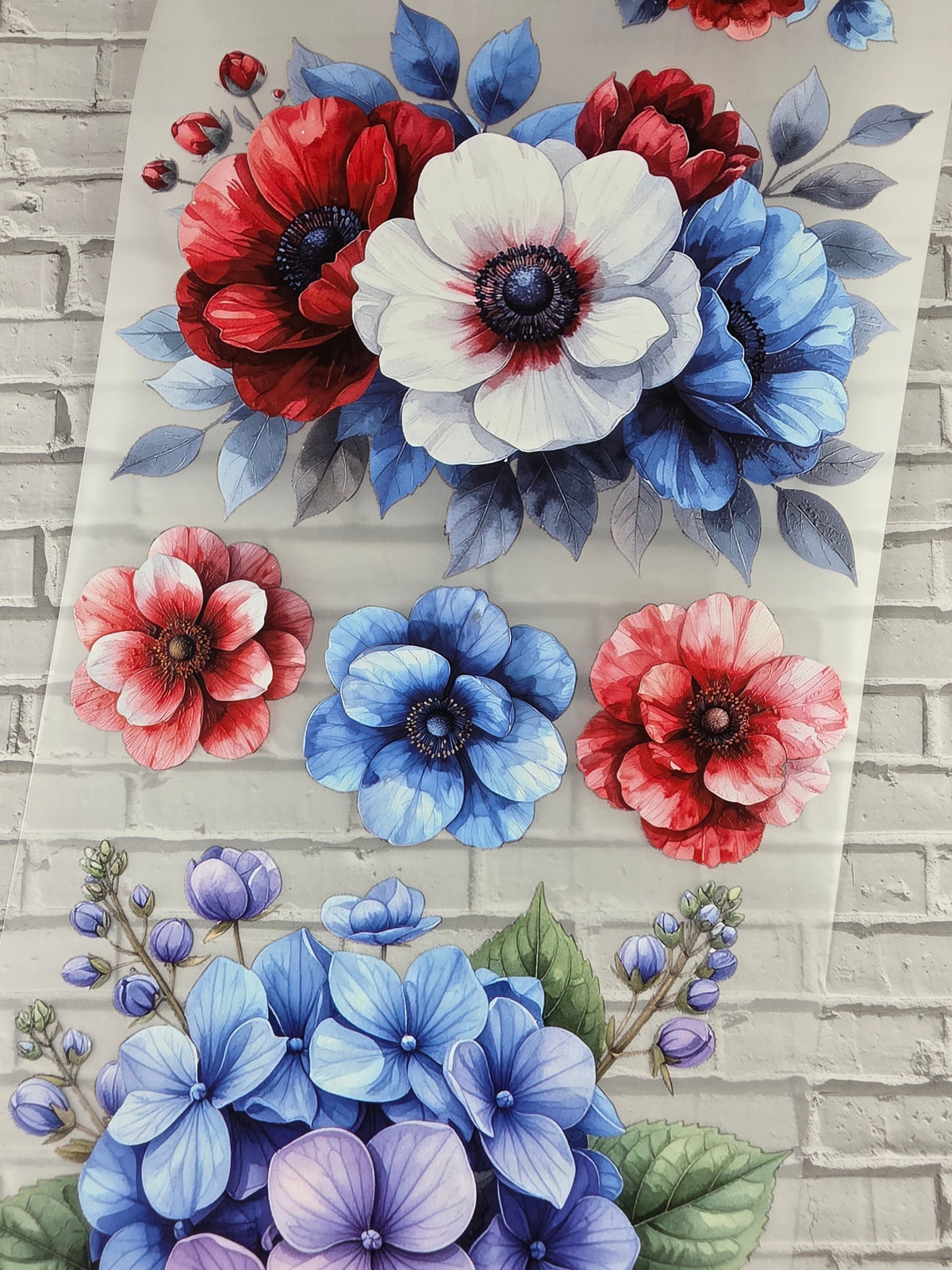 XL PET Tape 3D Stickerband Flowers summer colours 12cm x 1,50m