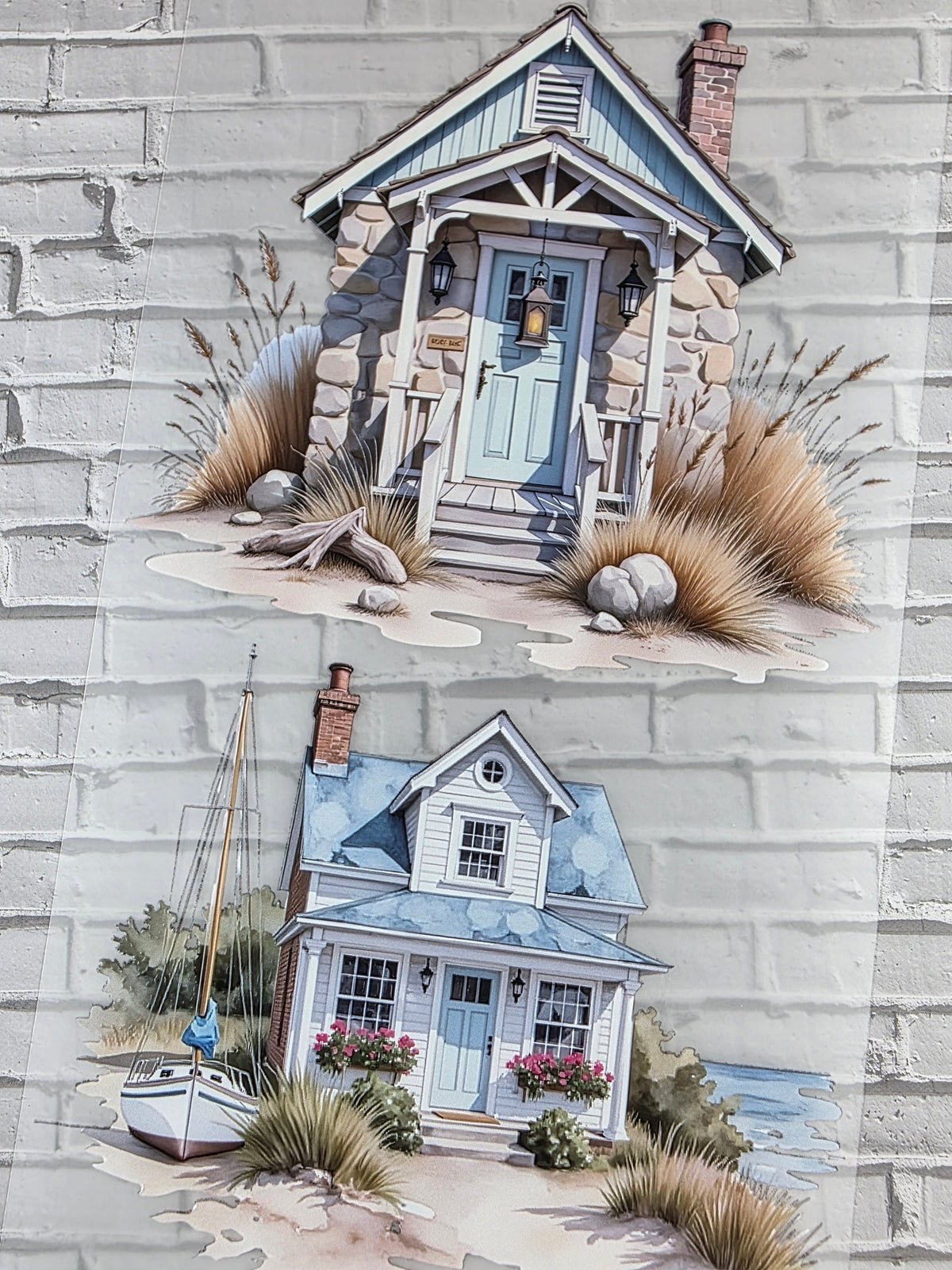 PET Tape XL 3D Stickerband Coastal cottages 12cm x 1,50m