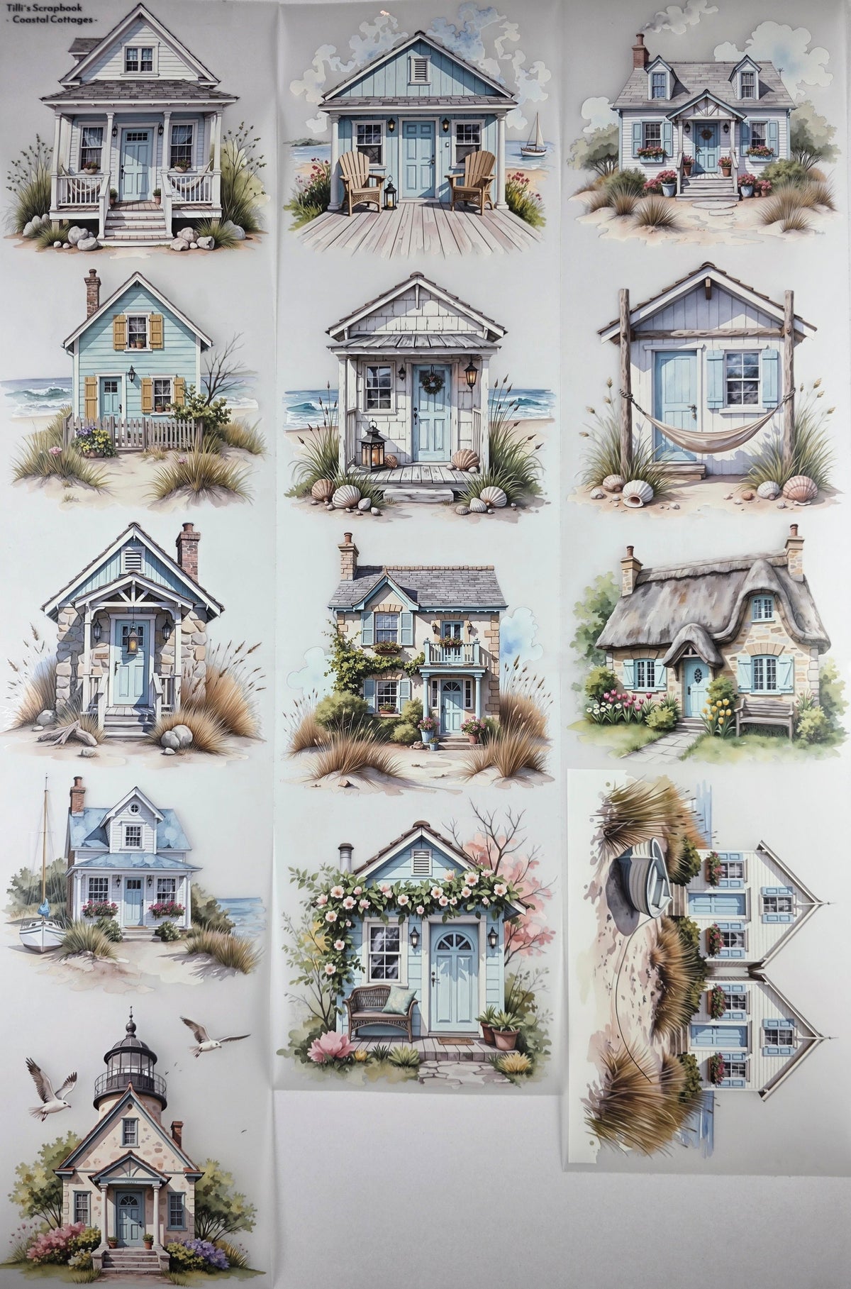 PET Tape XL 3D Stickerband Coastal cottages 12cm x 1,50m