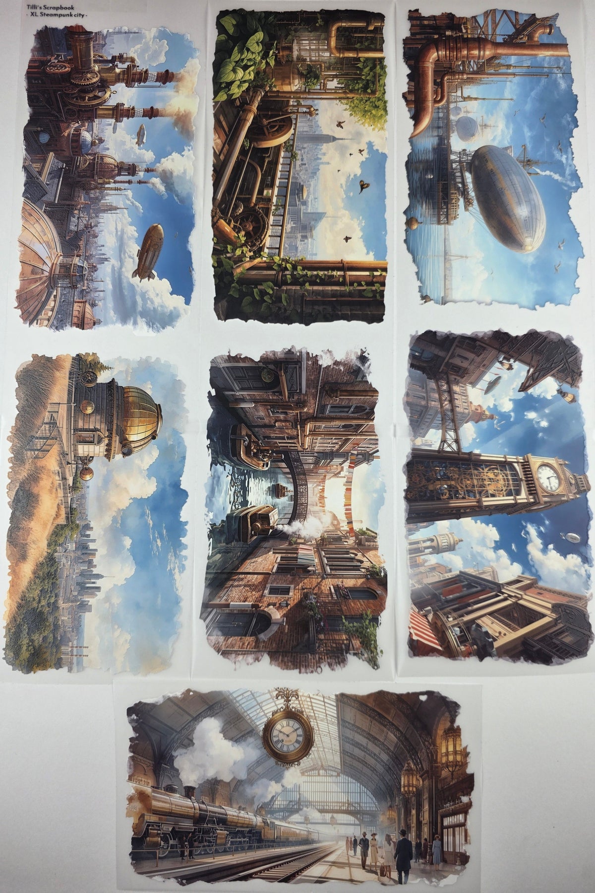 PET Tape XL 3D Stickerband Steampunk City 12cm x 1,50m