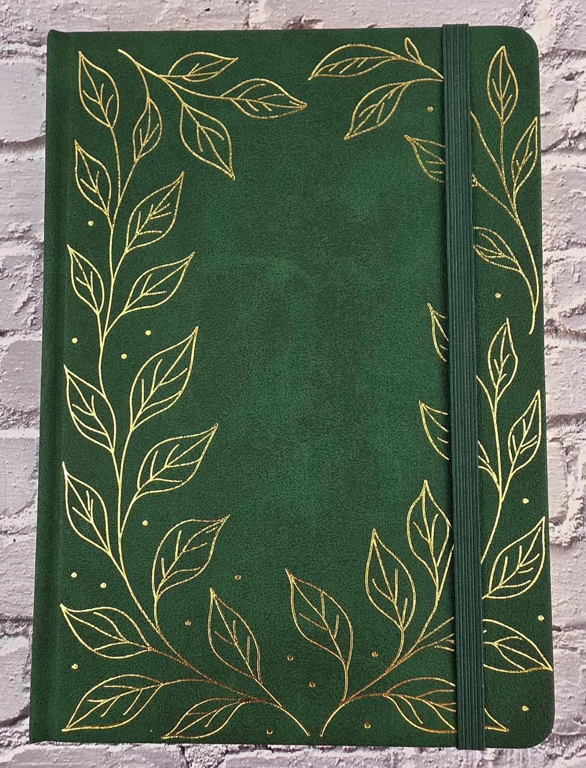 A5 Journal / Notebook / Scrapbook Grid Dot 96 Seiten (160gsm) Green Leaves