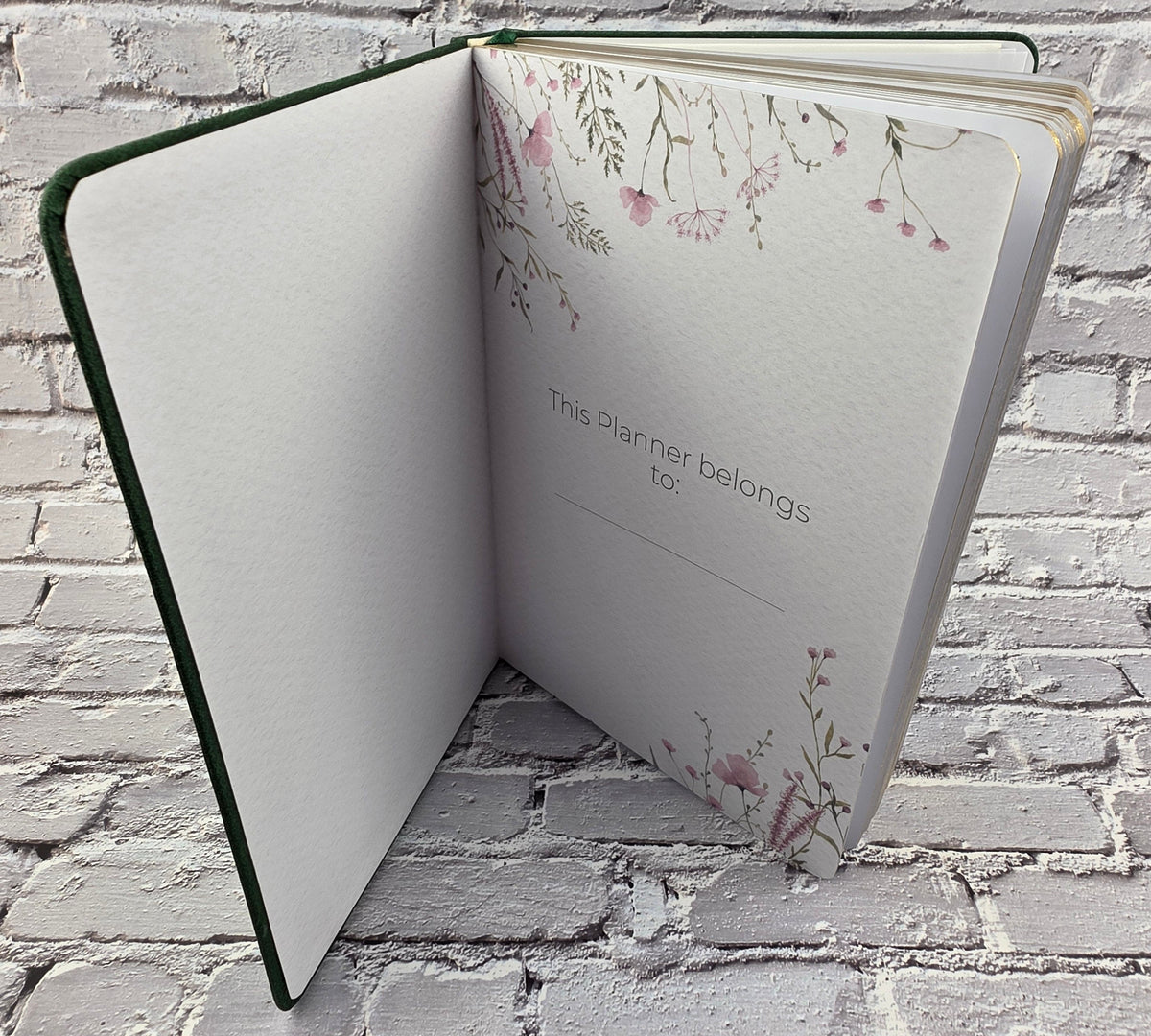 A5 Journal / Notebook / Scrapbook Grid Dot 96 Seiten (160gsm) Green Leaves