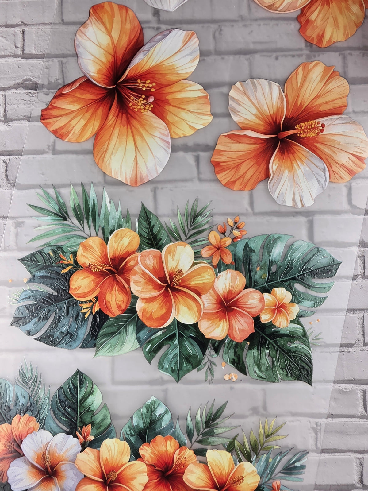 PET Tape XL 3D Stickerband Jungle flowers 12cm x 1,50m
