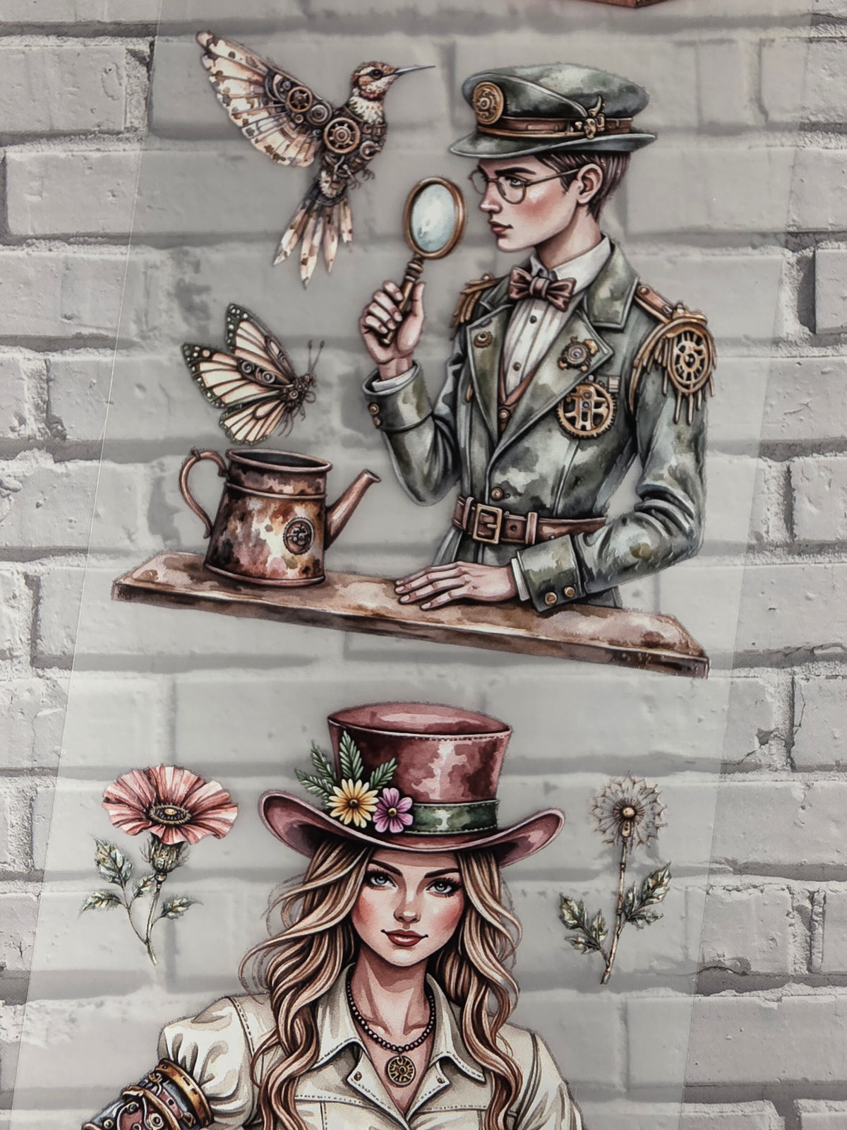 PET Tape 3D Stickerband Steampunk Flora 7cm x 1,50m