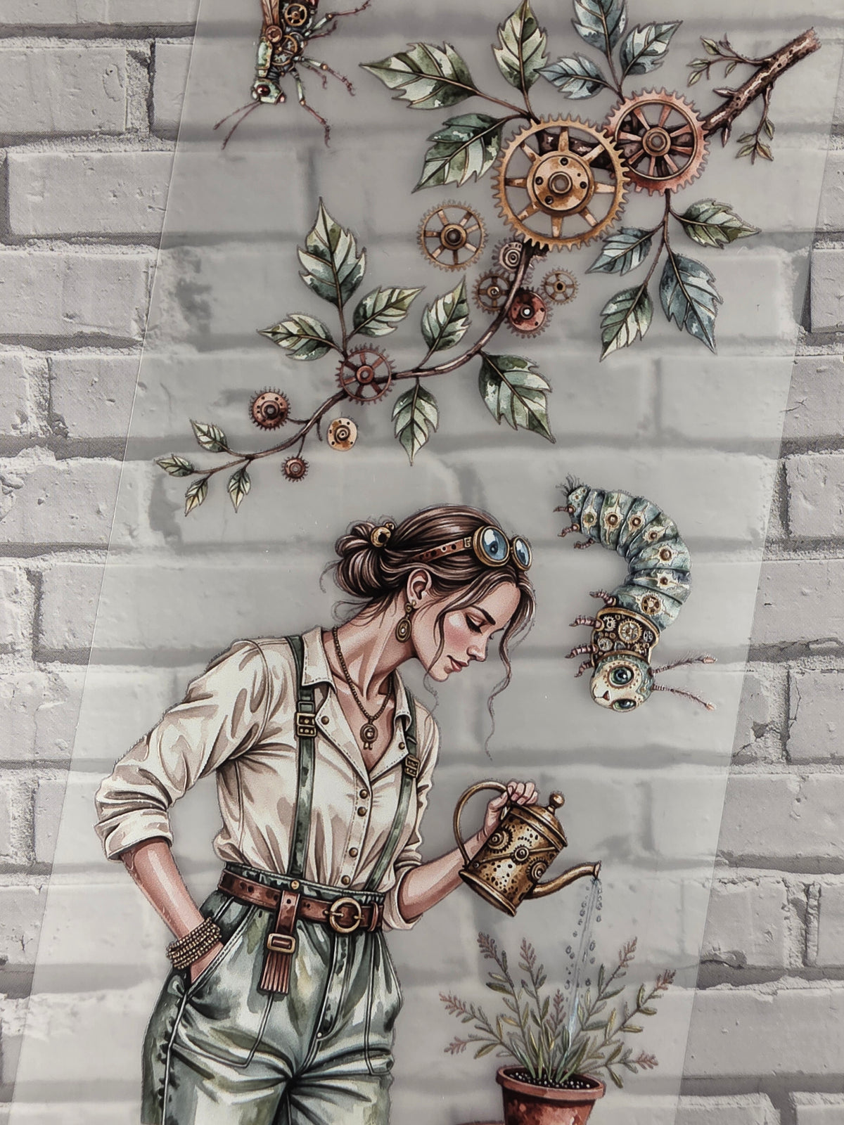 PET Tape 3D Stickerband Steampunk Flora 7cm x 1,50m