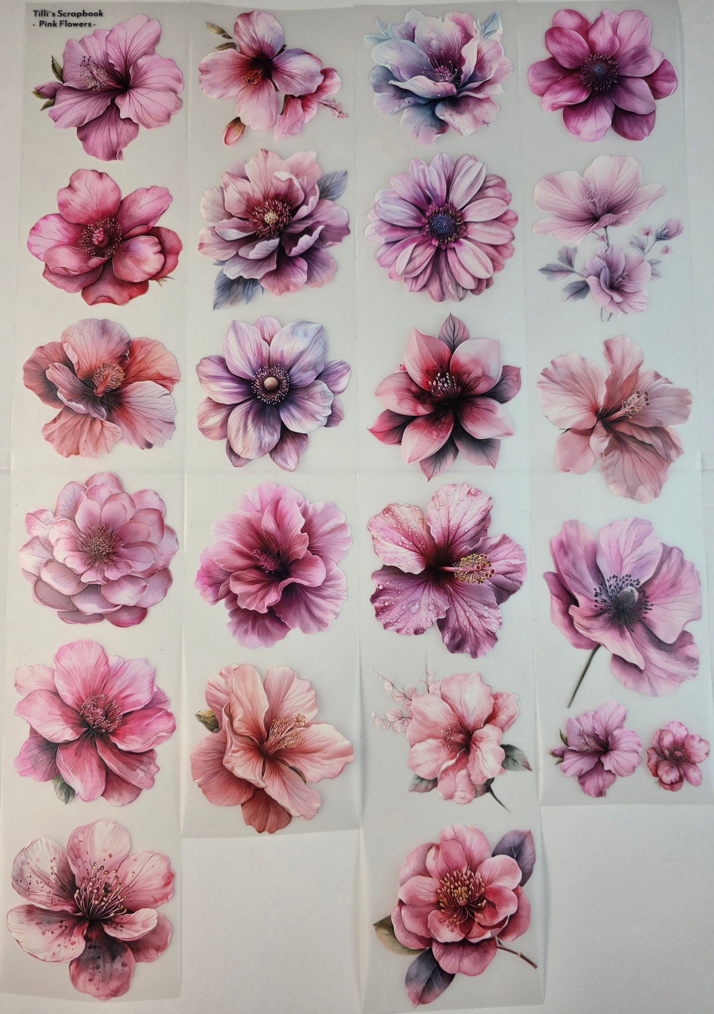 PET Tape 3D Stickerband Pink Flowers 7cm x 1,50m