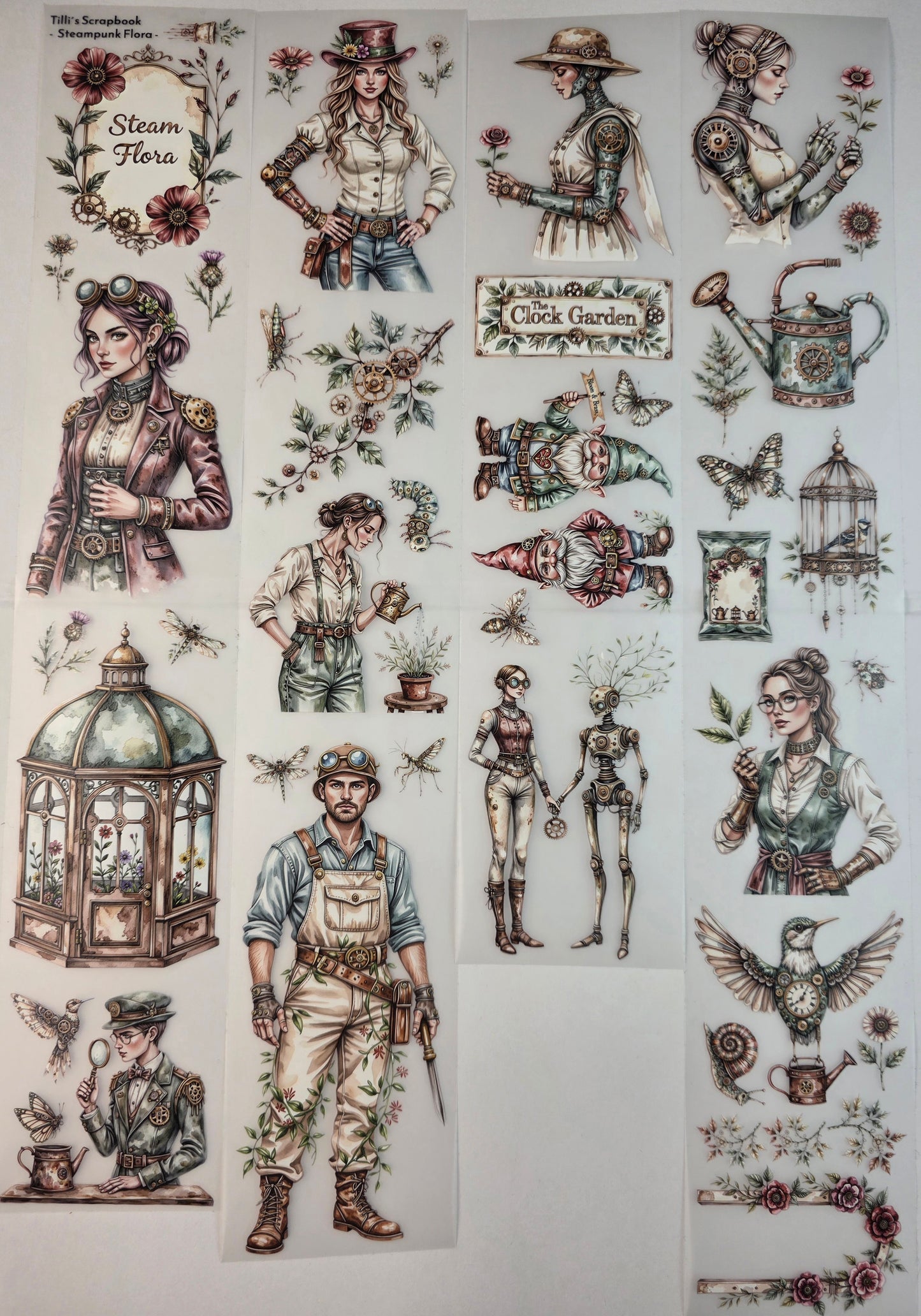 PET Tape 3D Stickerband Steampunk Flora 7cm x 1,50m