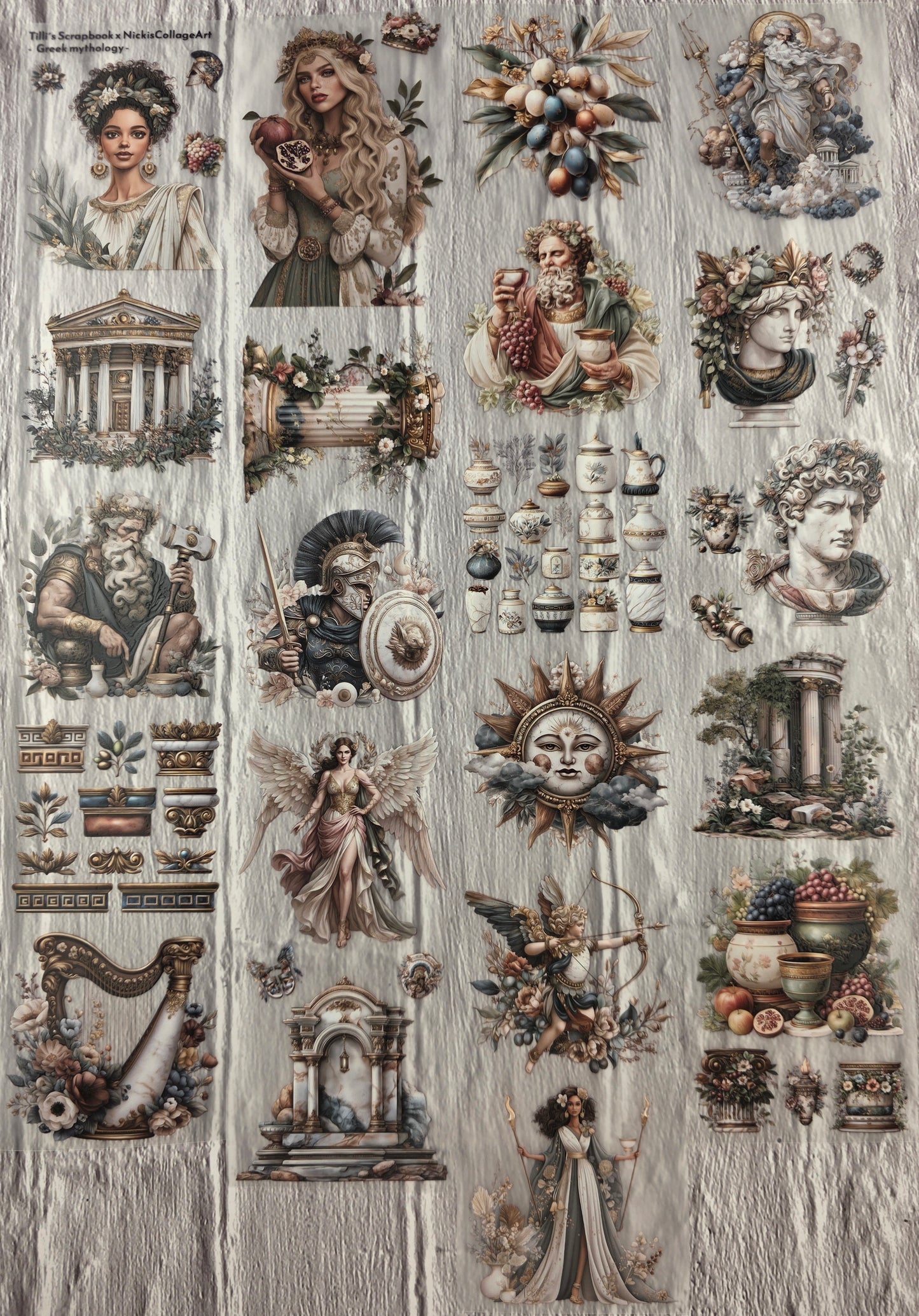 PET Tape 3D Stickerband NickisCollageArt Greek Mythologie 7cm x 1,50m