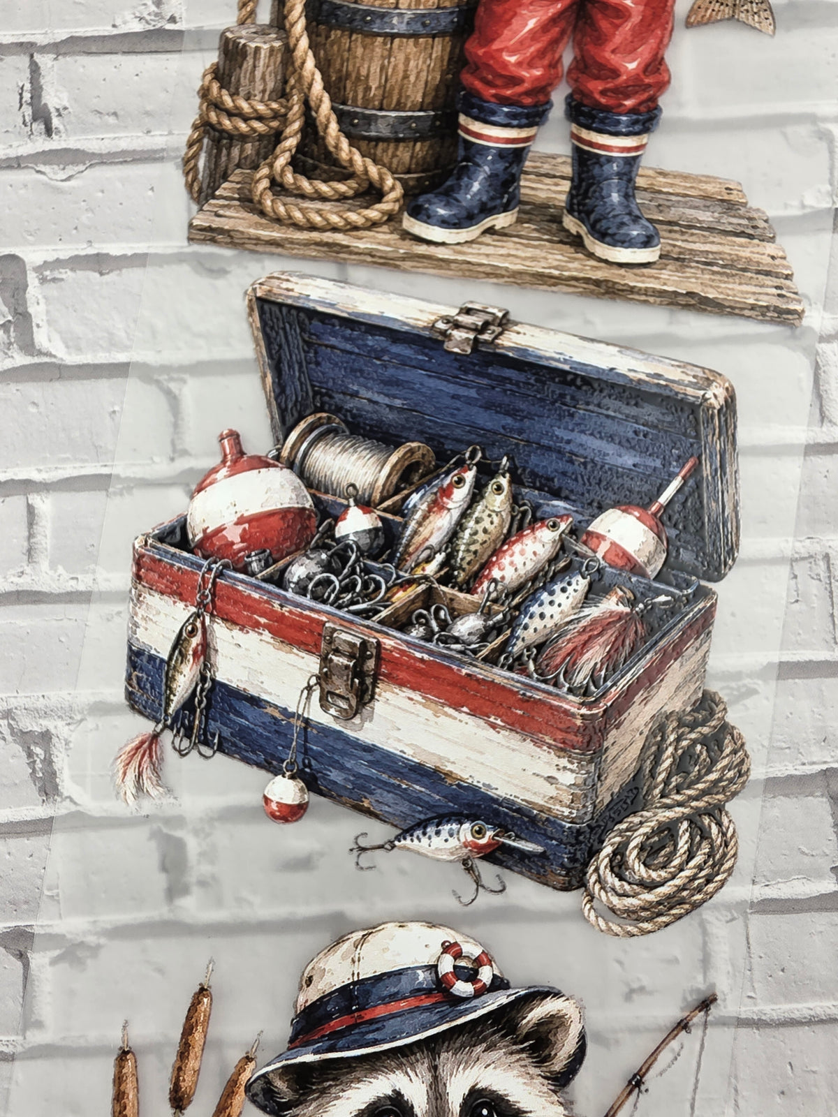 PET Tape 3D Stickerband Rustic Fishing Camp 7cm x 1,50m
