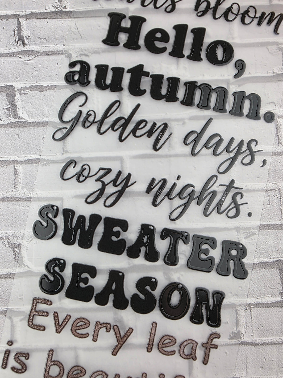 PET Tape 3D Stickerband Autumn Quotes 7cm x 1,50m