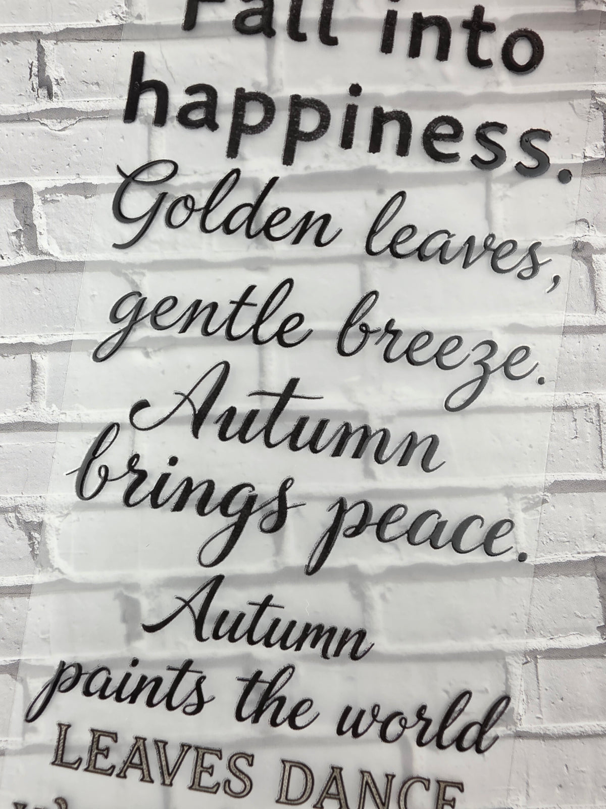 PET Tape 3D Stickerband Autumn Quotes 7cm x 1,50m