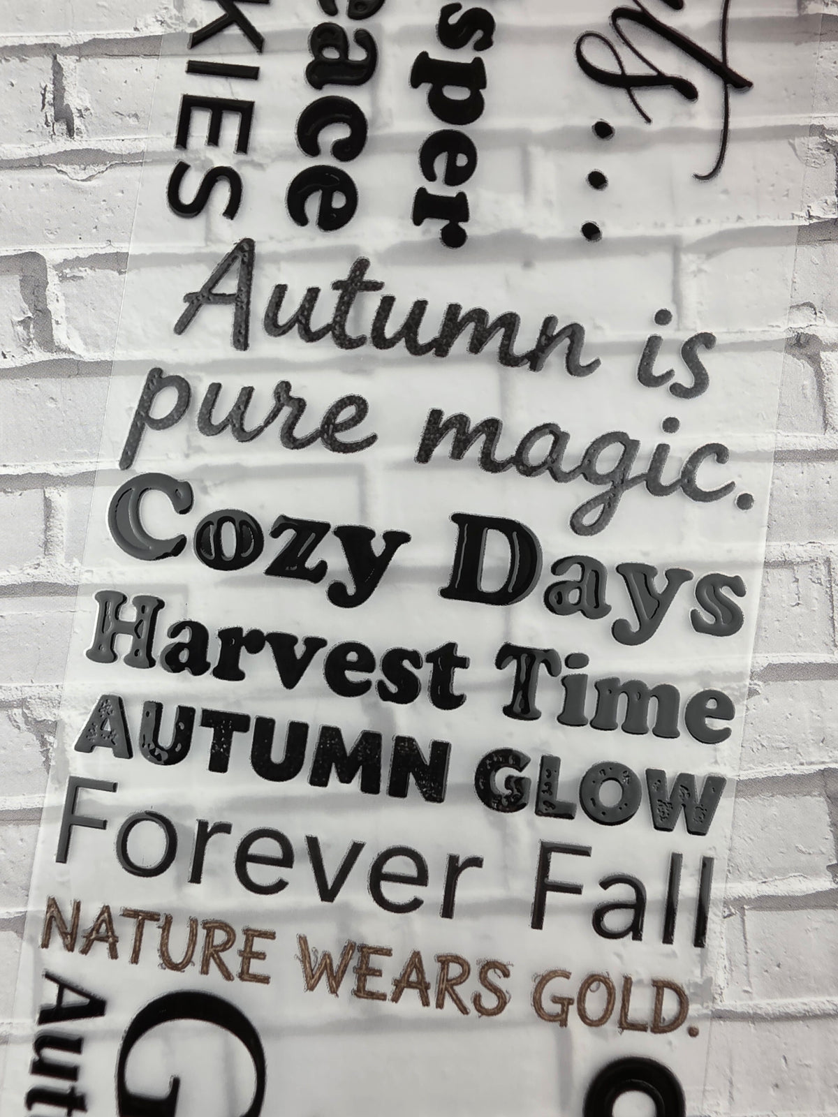 PET Tape 3D Stickerband Autumn Quotes 7cm x 1,50m