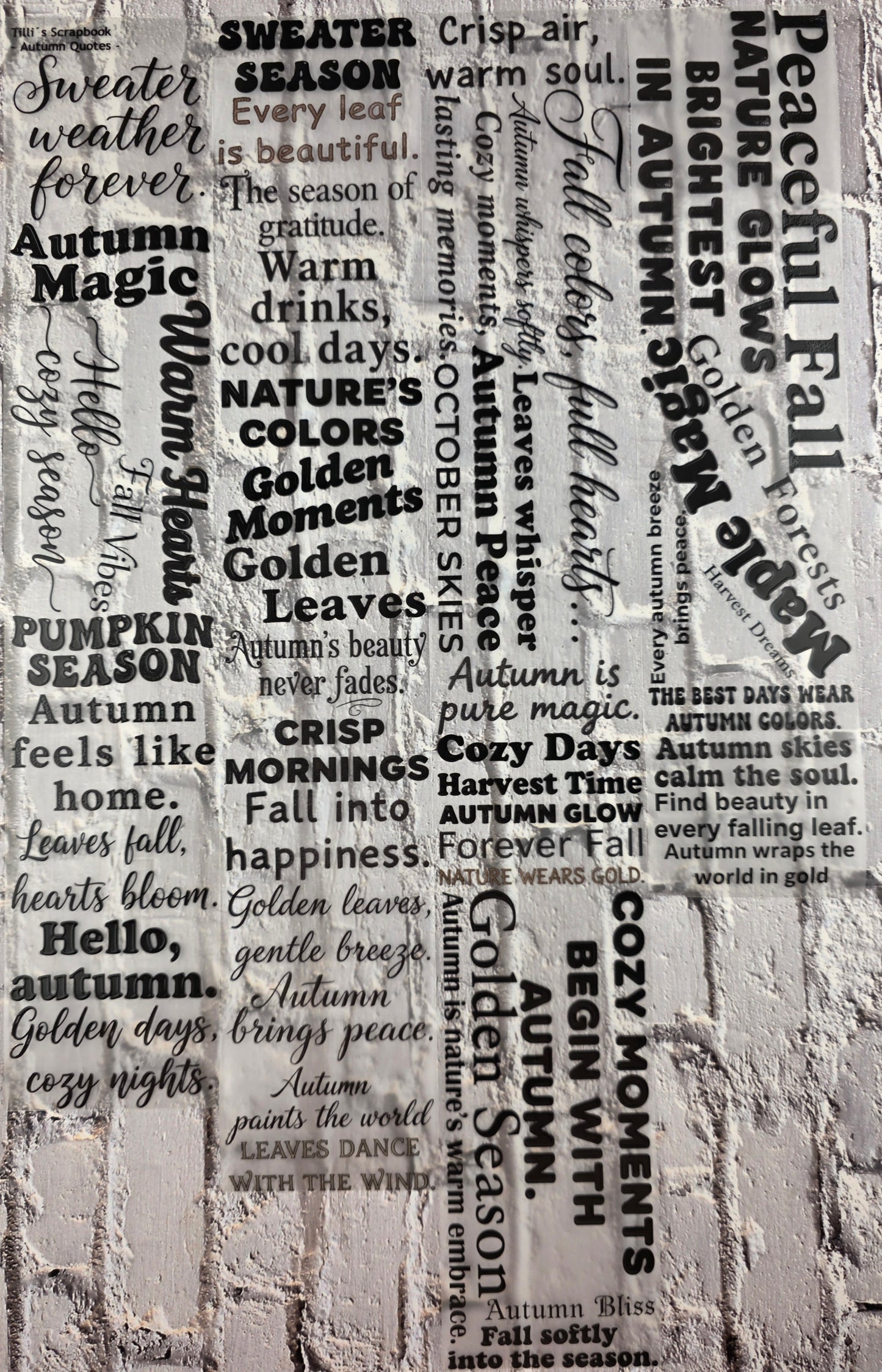 PET Tape 3D Stickerband Autumn Quotes 7cm x 1,50m