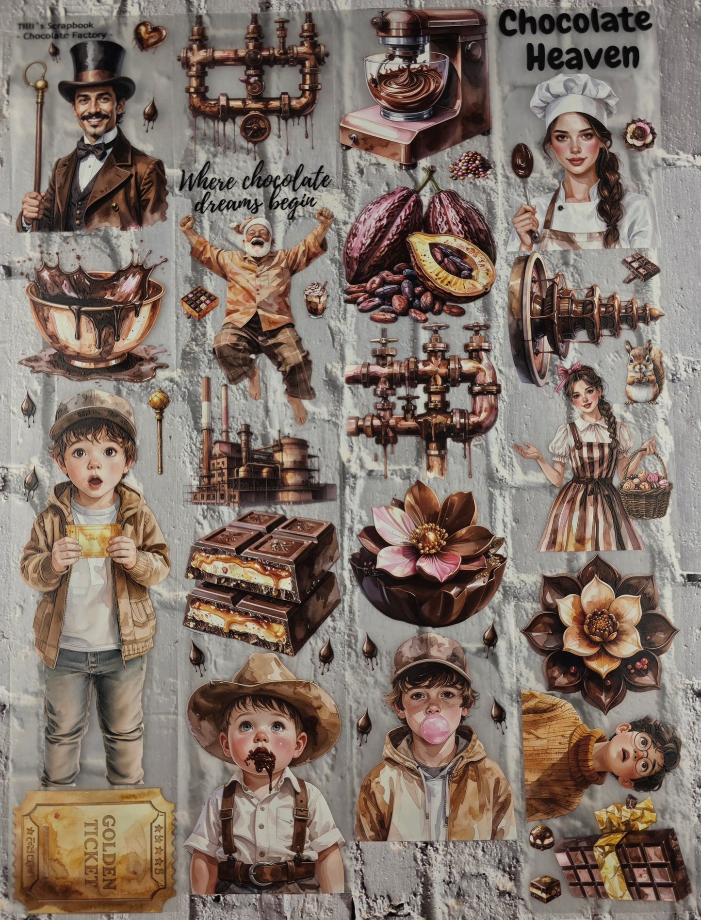 PET Tape 3D Stickerband Chocolate Factory 7cm x 1,50m