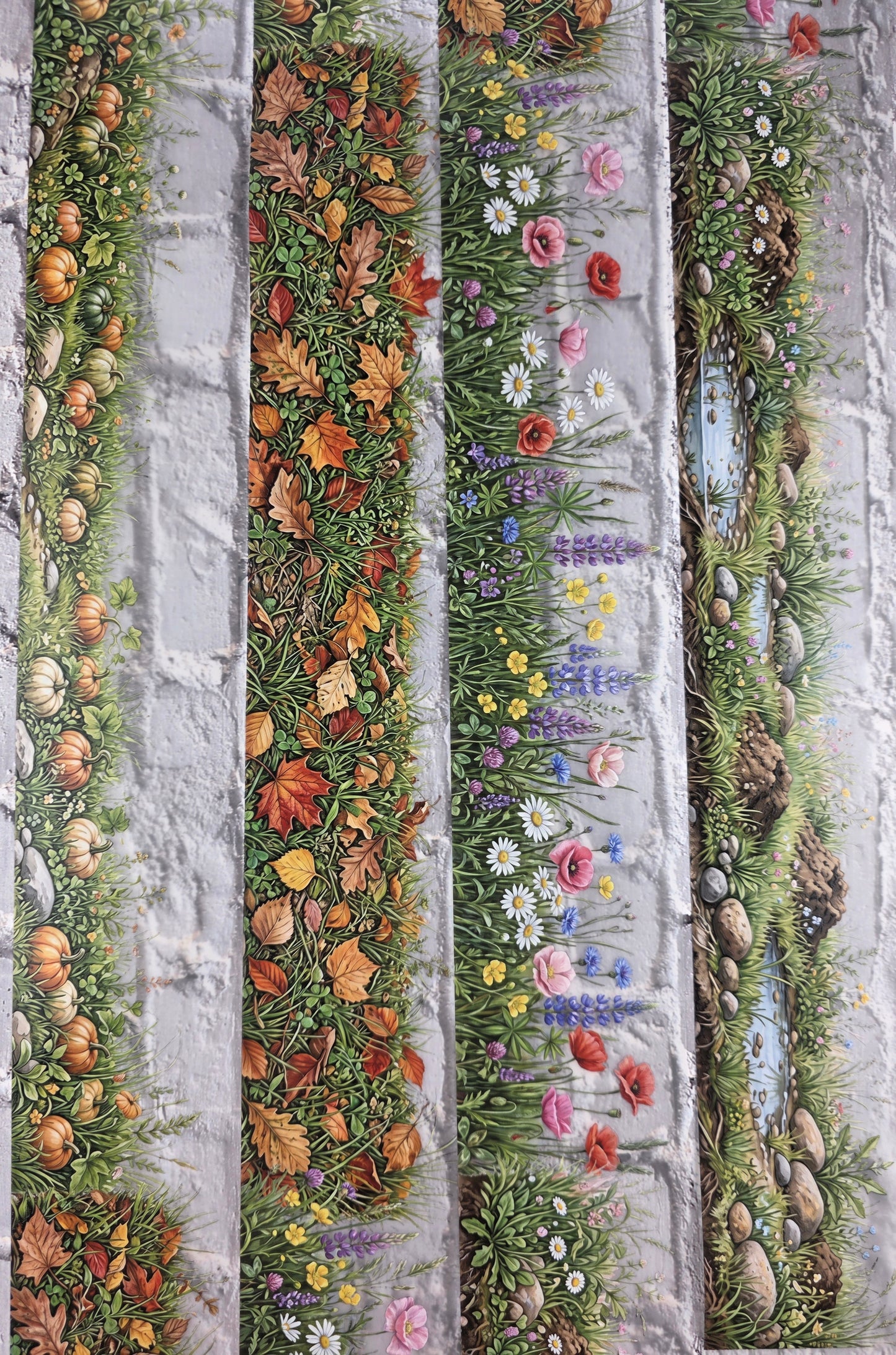 PET Tape 3D Stickerband Autumn Grass Border 7cm x 1,50m