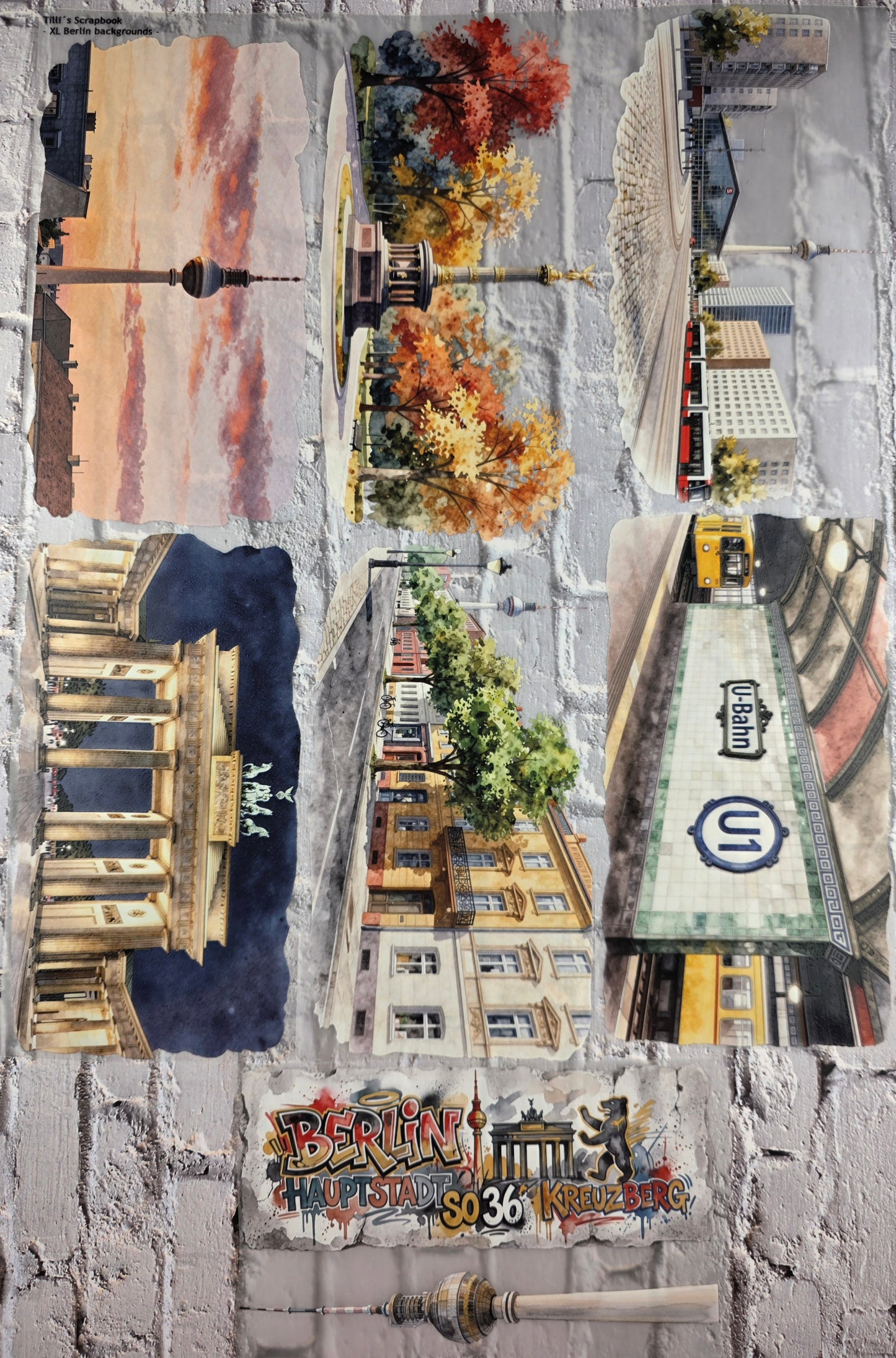 PET Tape XL 3D Stickerband Berlin backgrounds 12cm x 1,50m