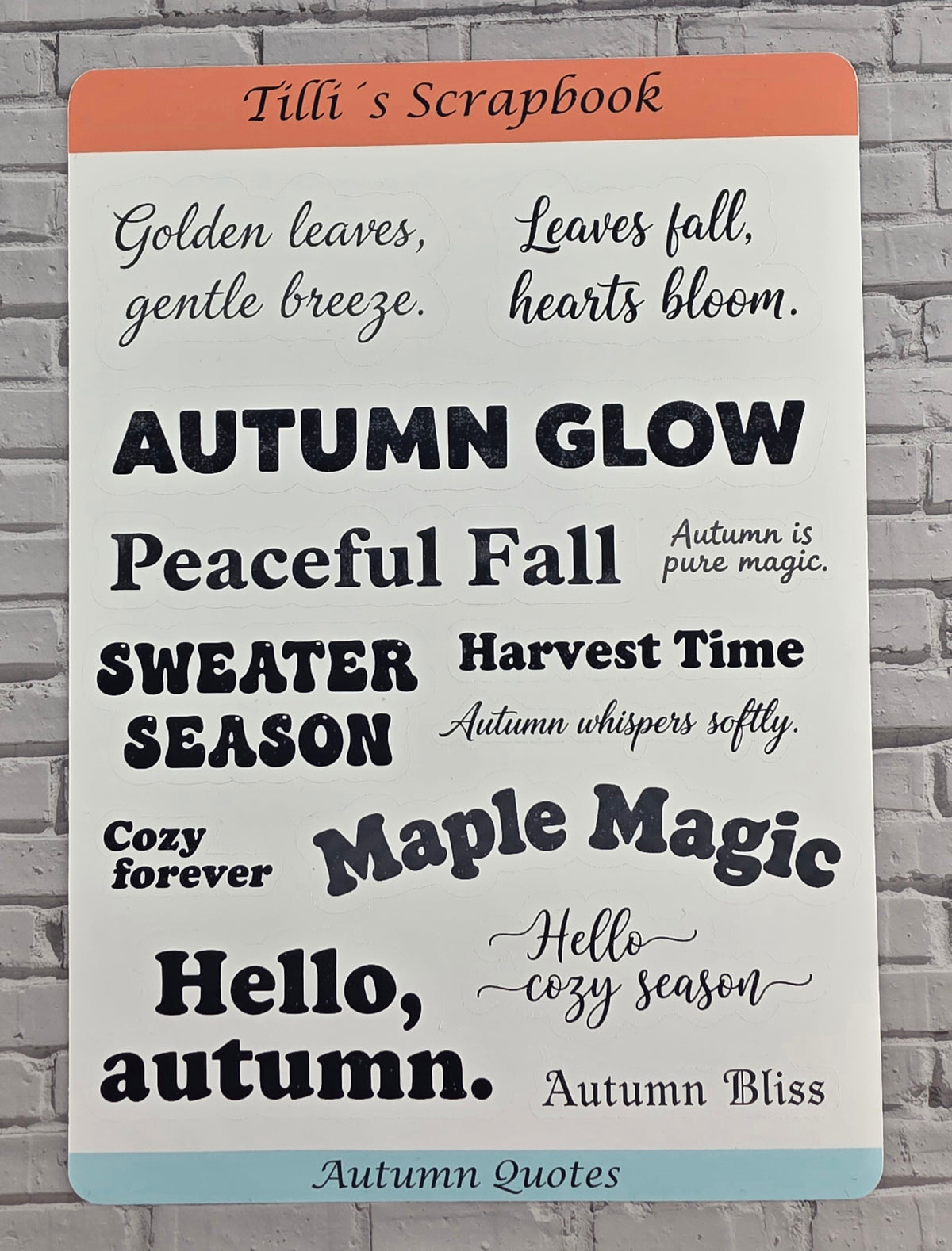 2er Set Sticker Sheet "Autumn Quotes"