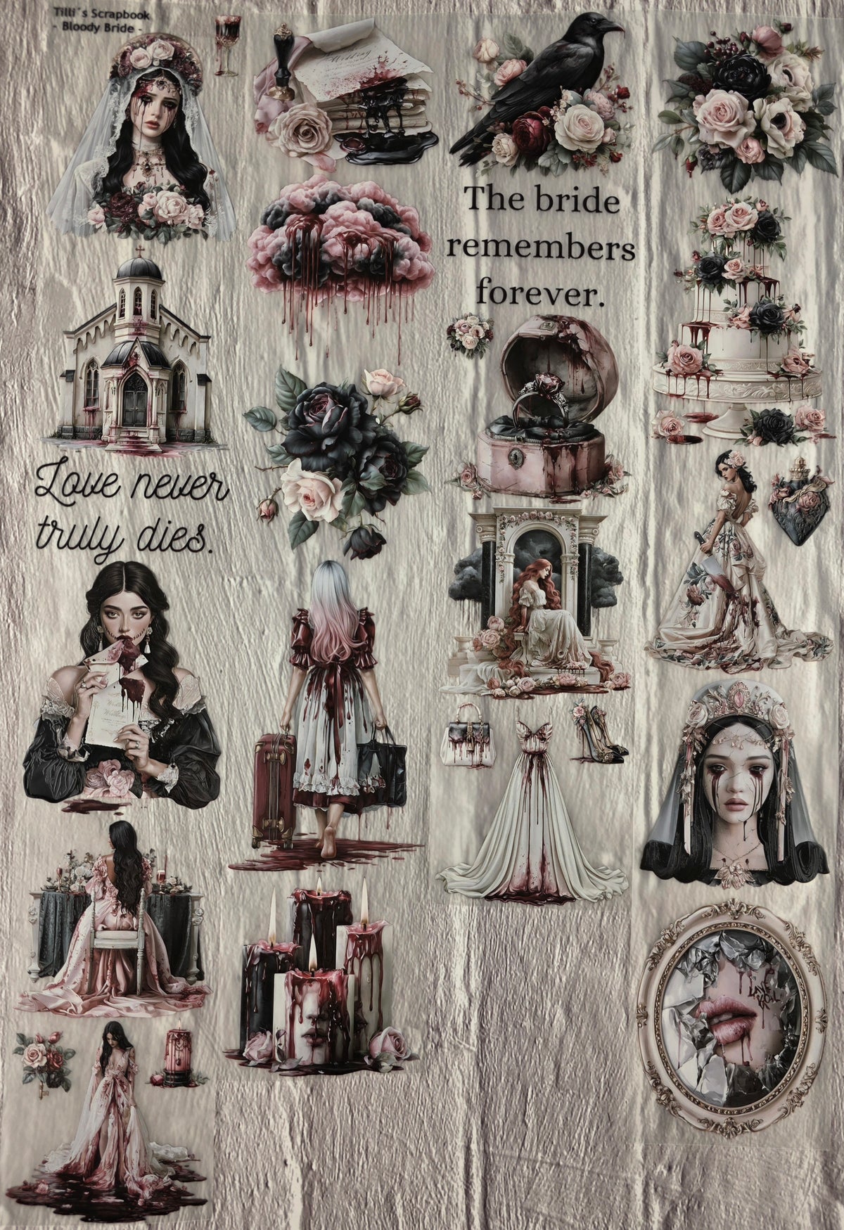 PET Tape matt 3D Stickerband Bloody Bride 7cm x 1,50m