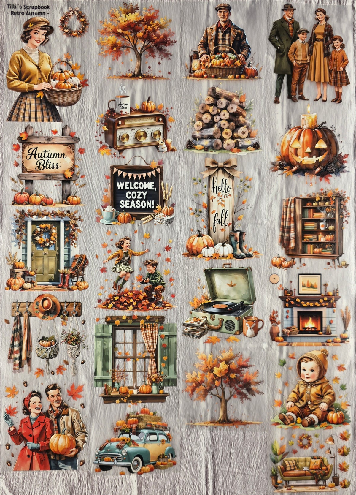PET Tape matt 3D Stickerband Retro Autumn 7cm x 1,50m