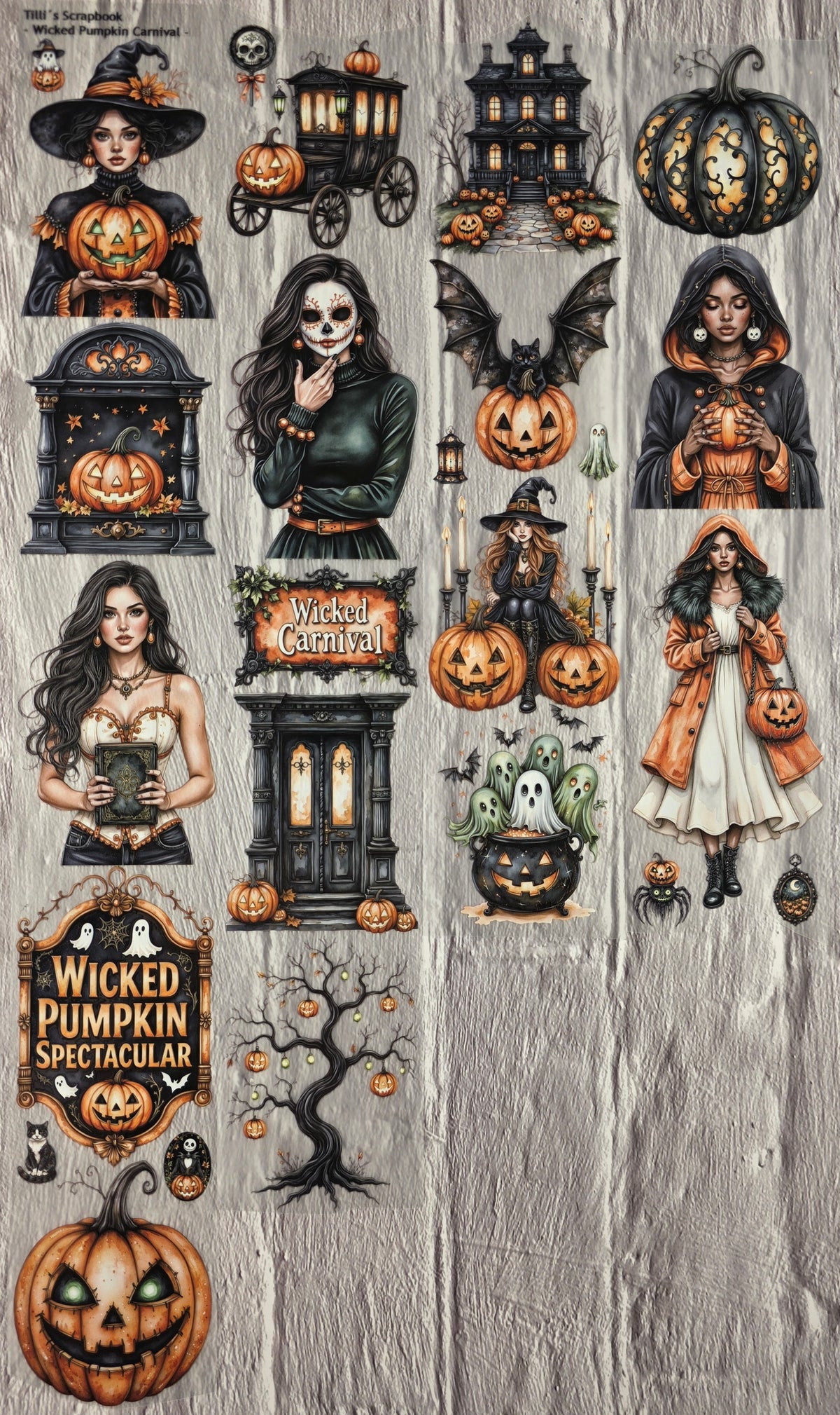 PET Tape matt 3D Stickerband Wicked Pumpkin Carnival 7cm x 1,50m
