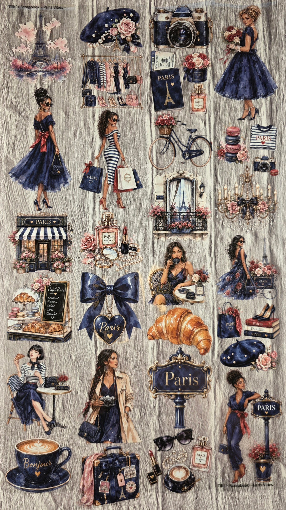 PET Tape clear 3D Stickerband Paris Vibes 7cm x 2,00m