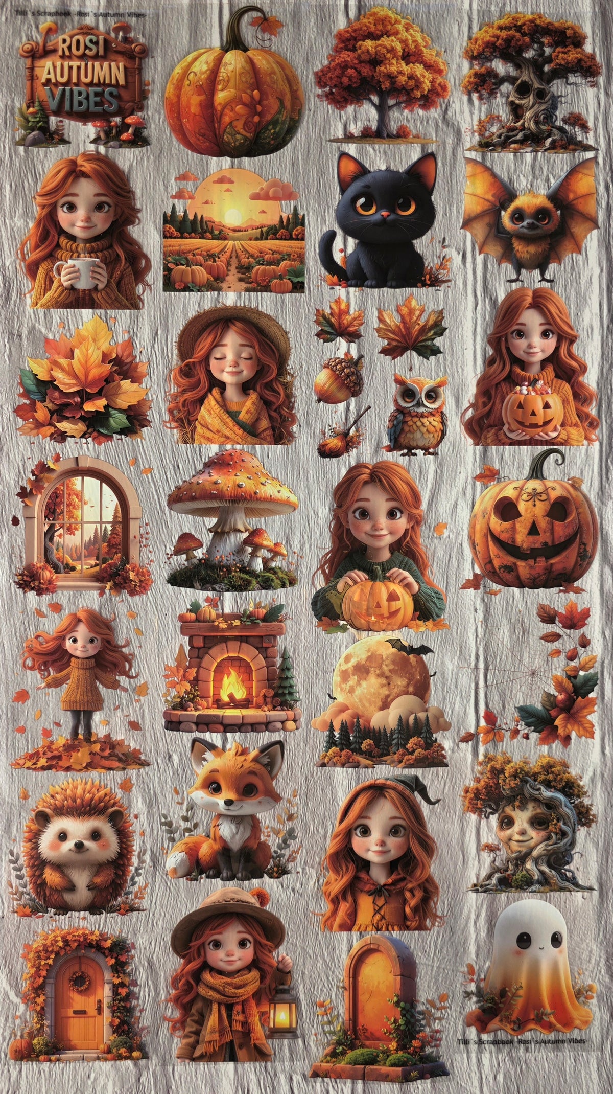 PET Tape clear 3D Stickerband Rosi´s Autumn Vibes 7cm x 2,00m