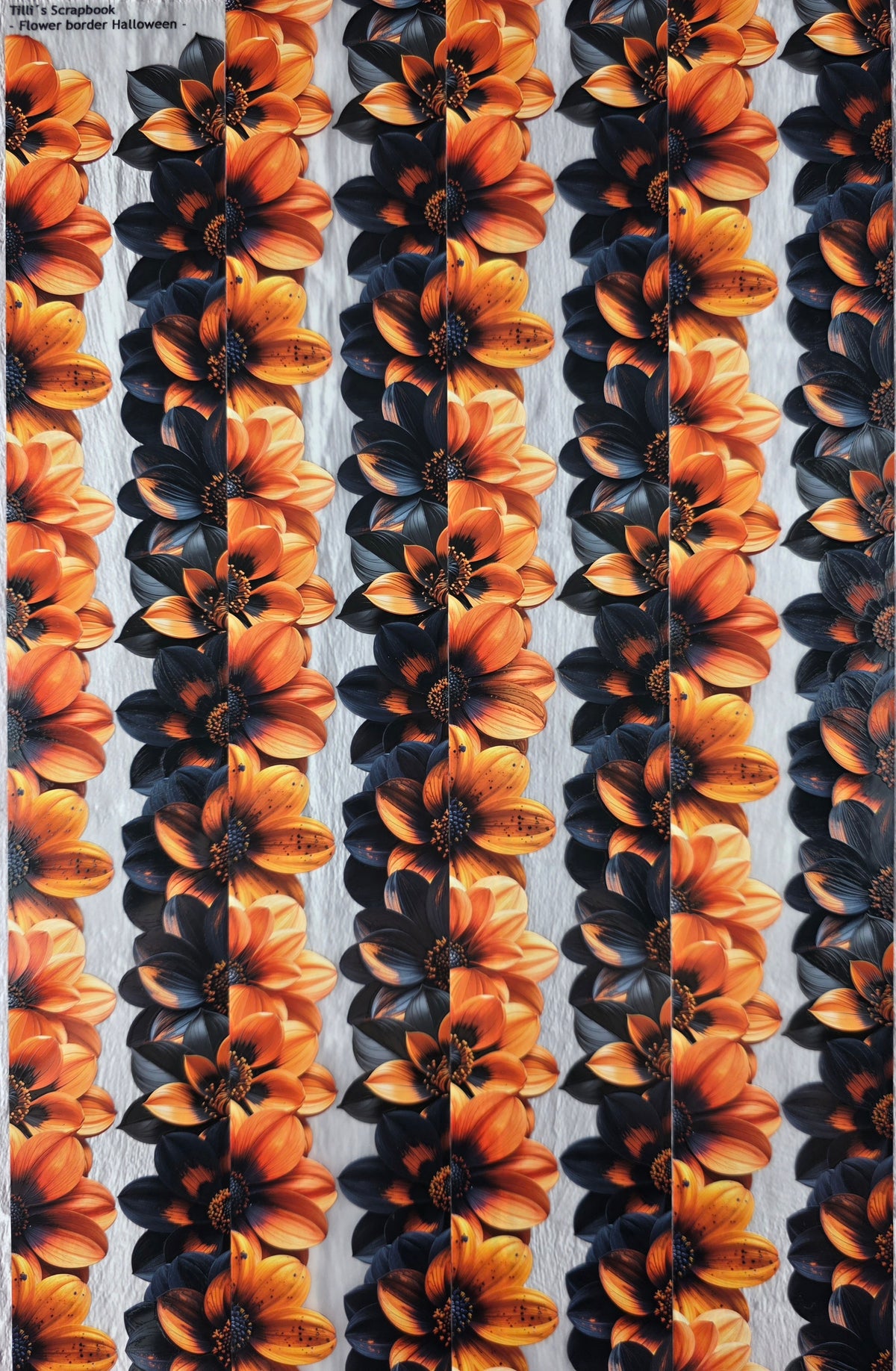 PET Tape matt 3D Stickerband Flower Border Halloween 7cm x 1,50m