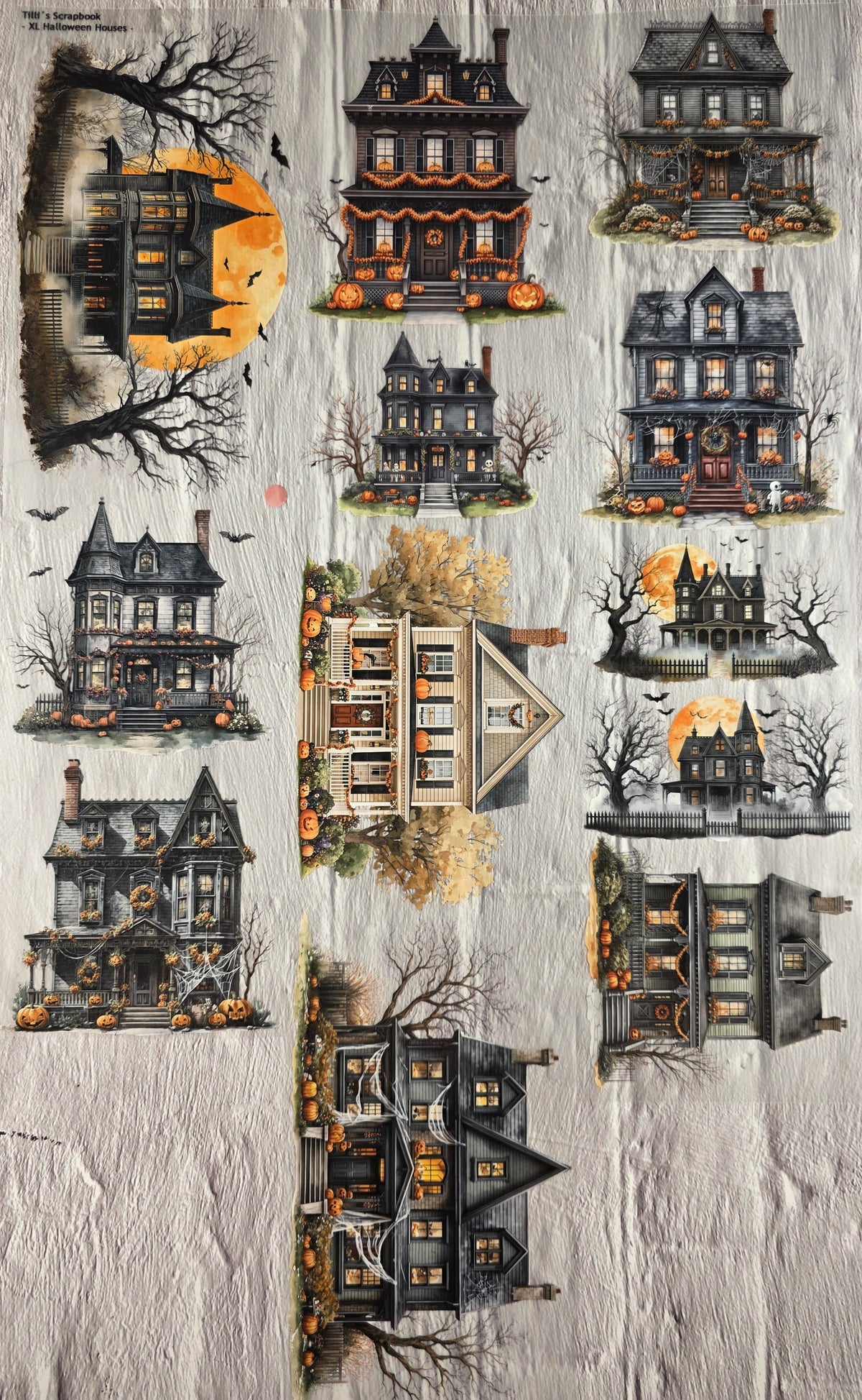 XL PET Tape matt 3D Stickerband Halloween Houses 12cm x 1,50m