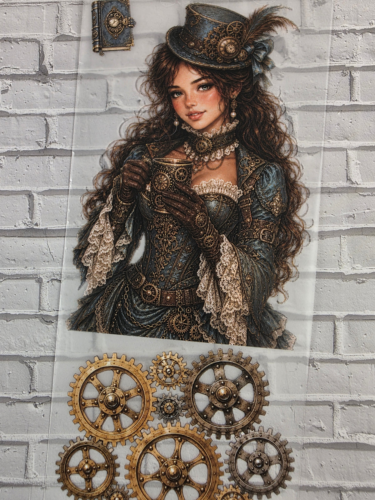 PET Tape matt 3D Stickerband Victorian Steampunk 7cm x 1,50m