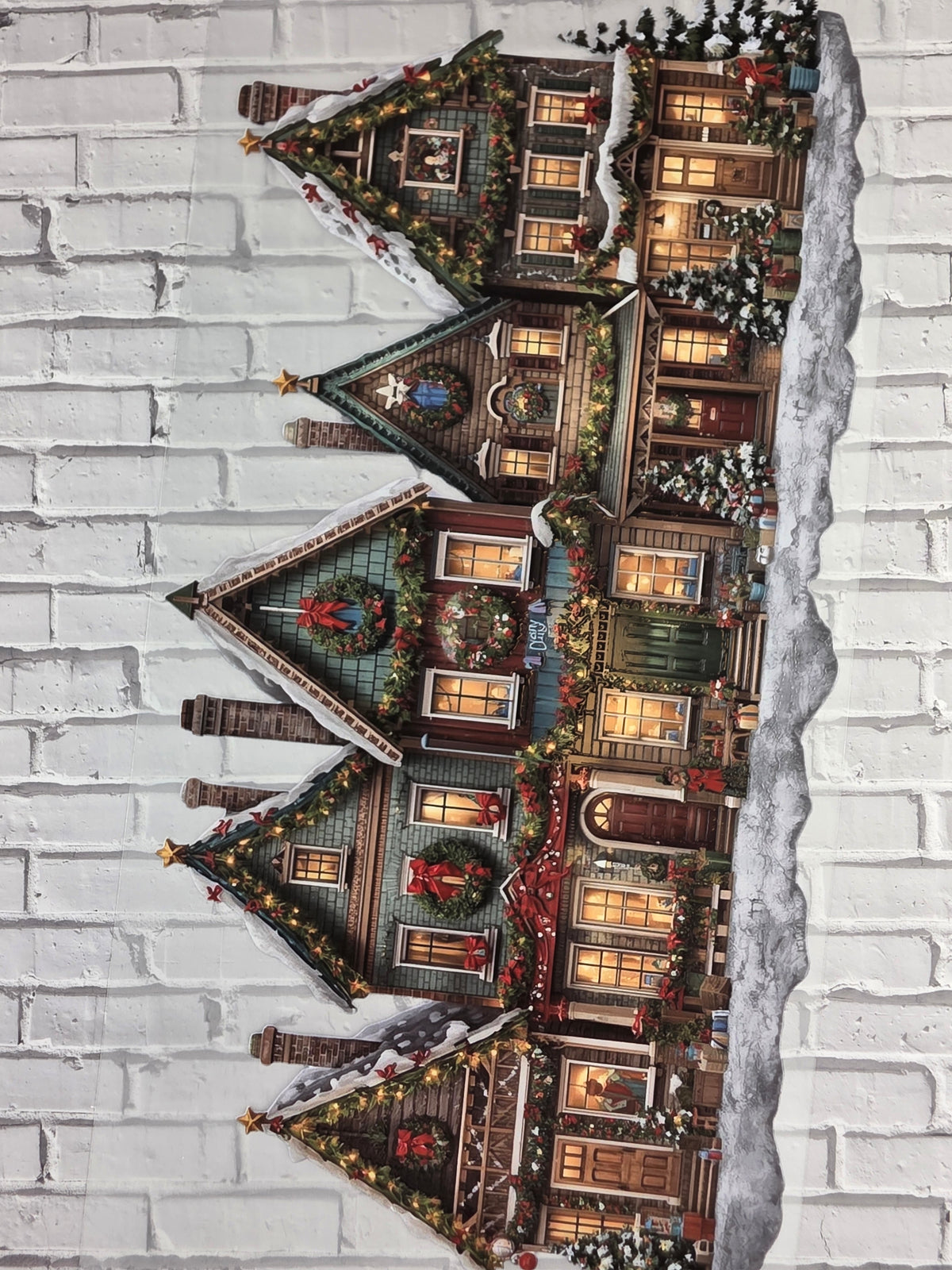 XL PET Tape matt 3D Stickerband Christmas Houses 12cm x 1,50m