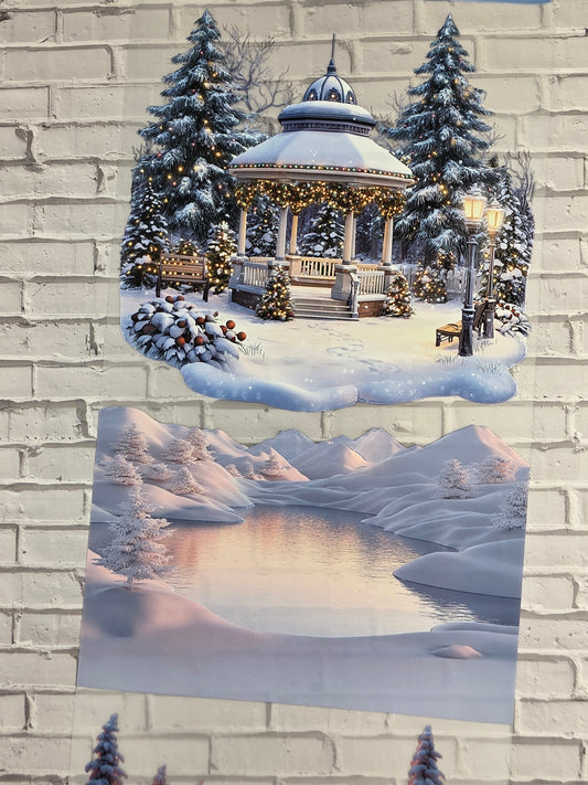 XL PET Tape matt 3D Stickerband Winter Landscape Elements 12cm x 1,50m